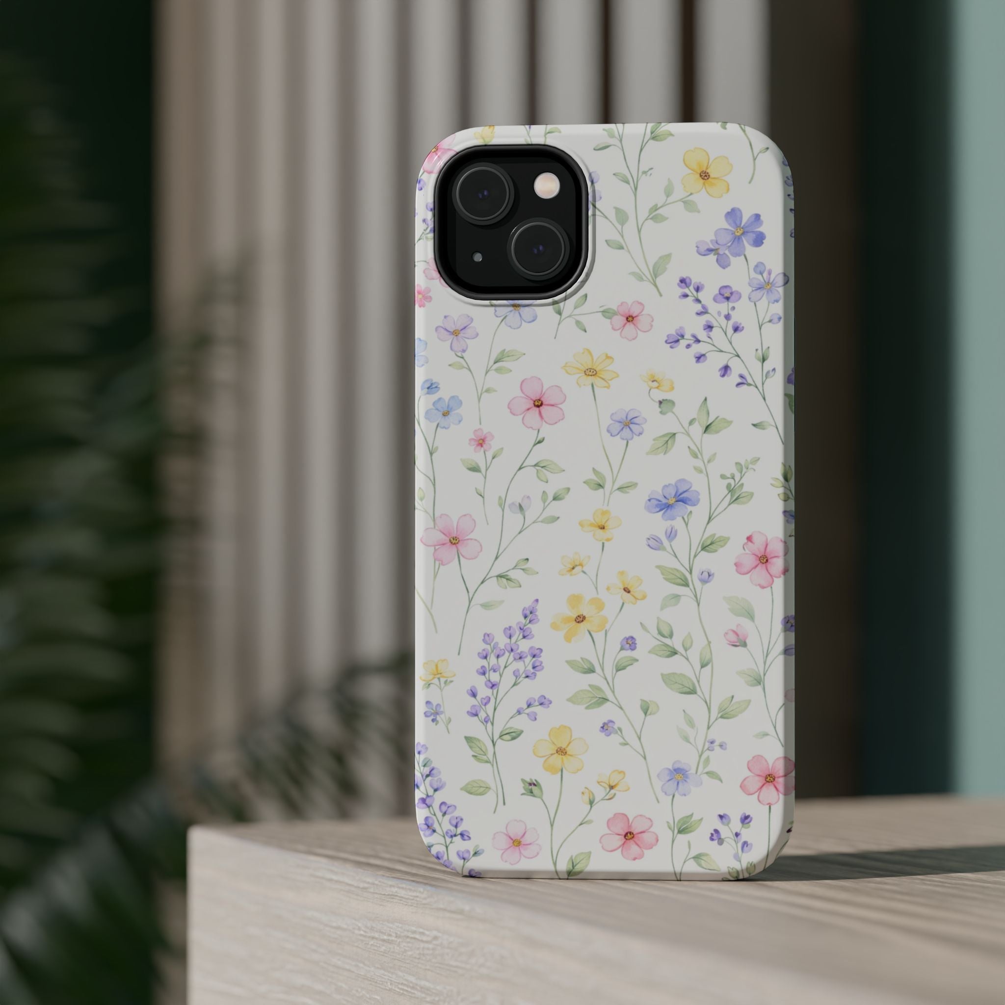 Pastel Wildflower Pattern iPhone Case | Magnetic Impact-Resistant Case
