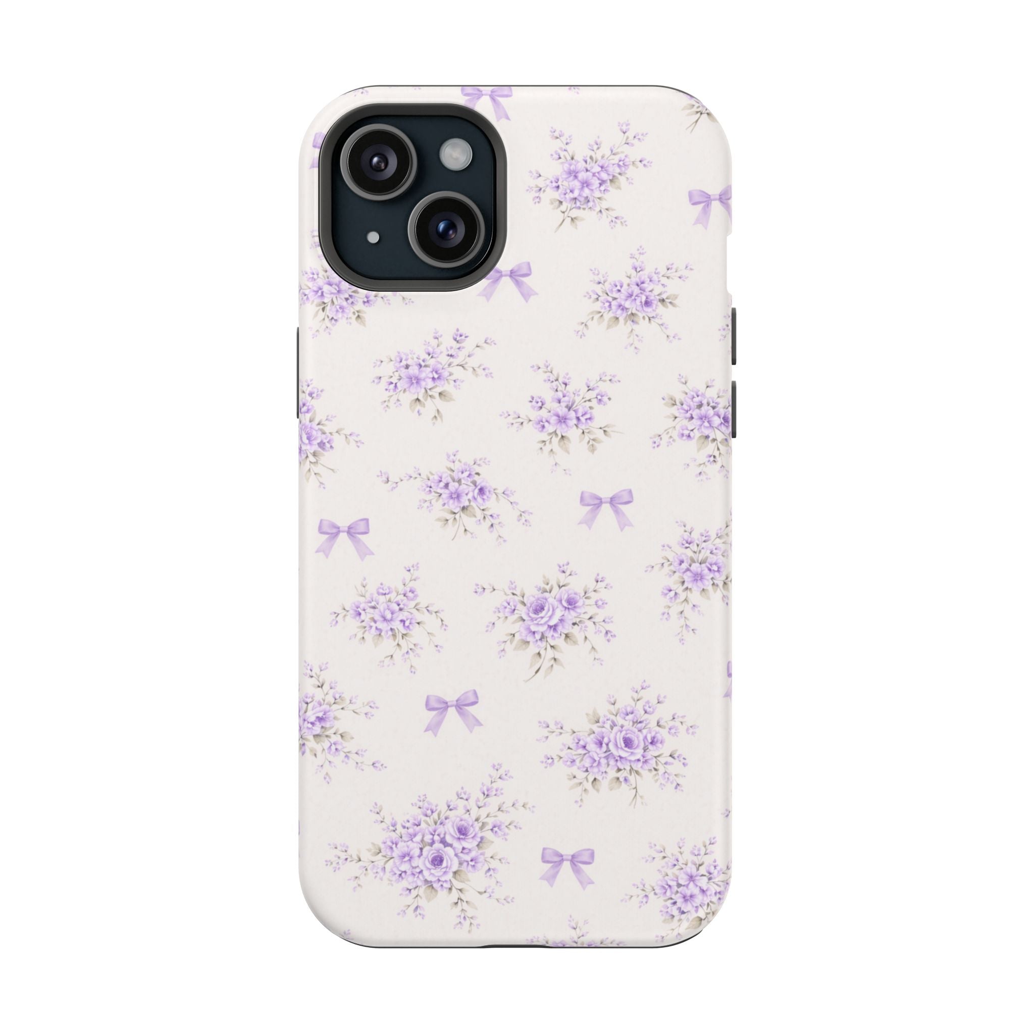 Lavender Bouquet Pattern iPhone Case | Magnetic Impact-Resistant Case