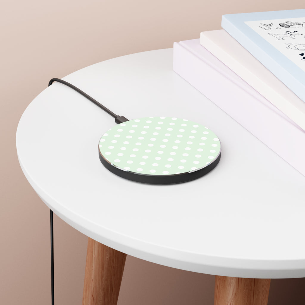 Mint Polka Dot Wireless Charger