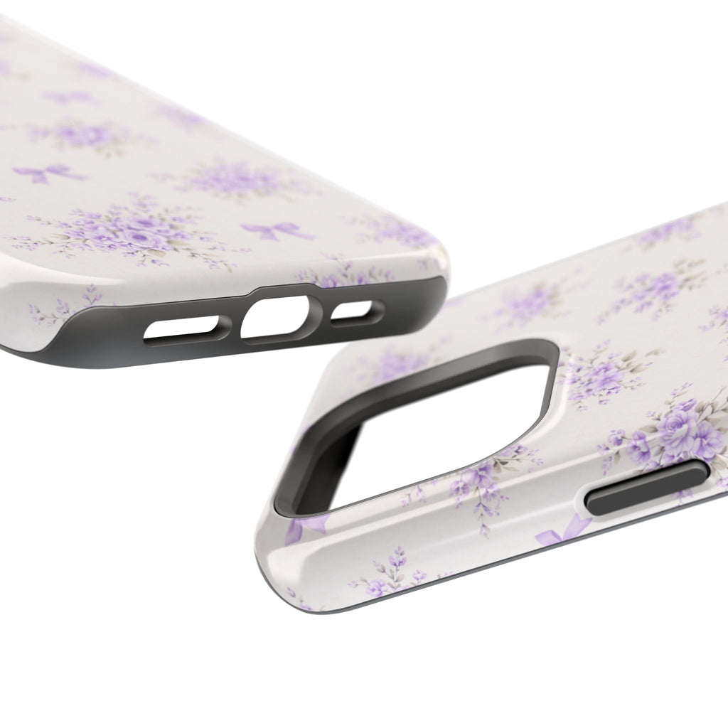 Lavender Bouquet Pattern iPhone Case | Magnetic Impact-Resistant Case