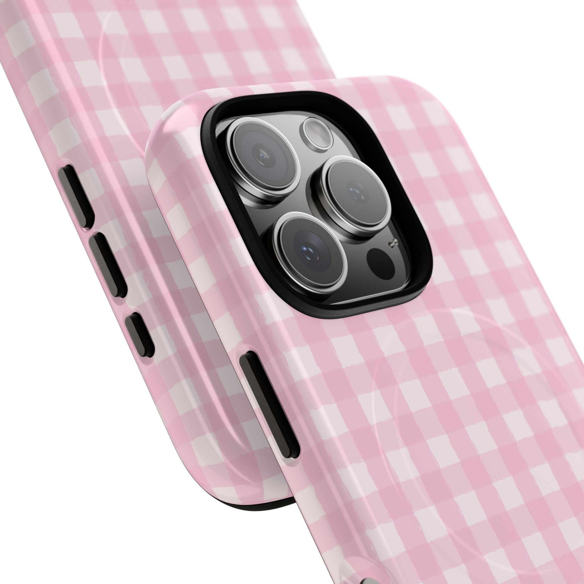 Pink Gingham iPhone Case – MagSafe Compatible