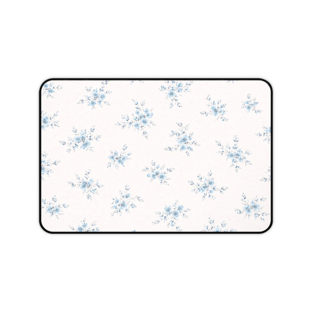 Blue Floral Pattern Desk Mat | Petite Bouquet Mousepad