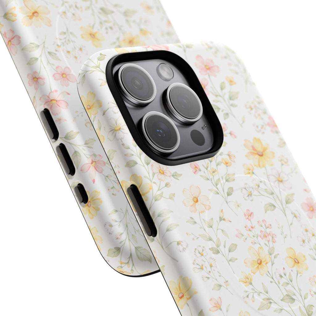 Floral Meadow Tough Magnetic Phone Case | Pastel Wildflower iPhone Cover