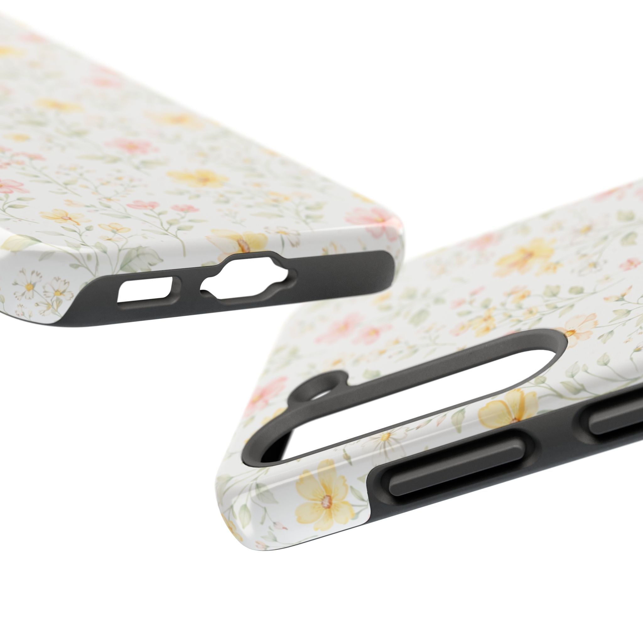 Pastel Floral Pattern Tough Phone Case, Vintage Dainty Flowers