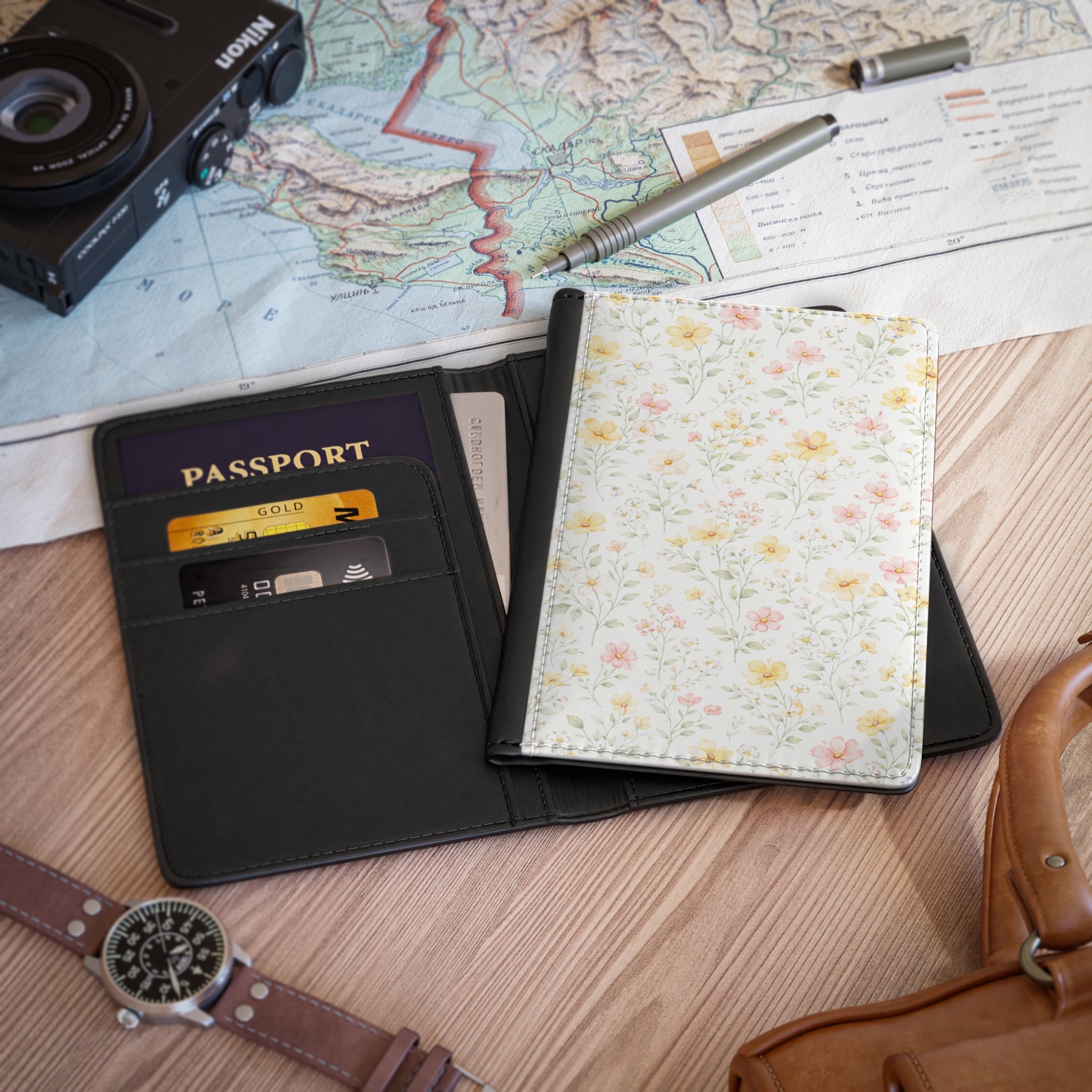 Watercolor Wildflowers Passport Cover