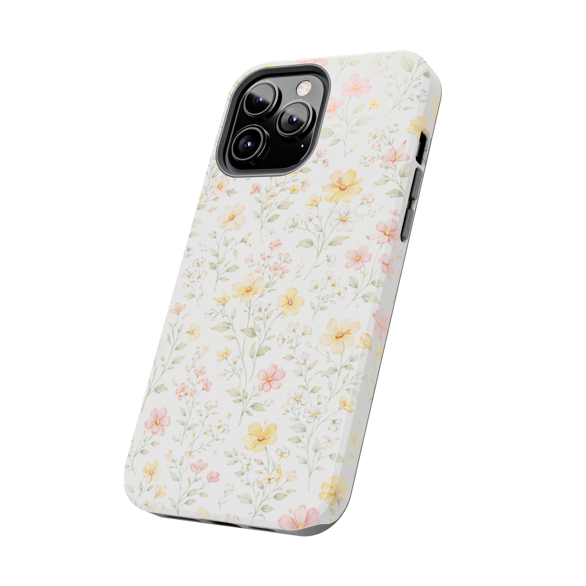 Delicate Pastel Wildflowers Tough Phone Case, Floral Botanical Pattern