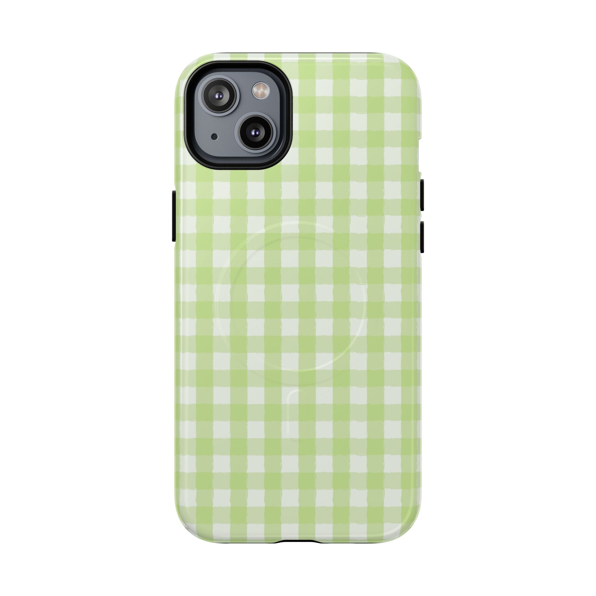 Green Gingham iPhone Case – MagSafe Compatible