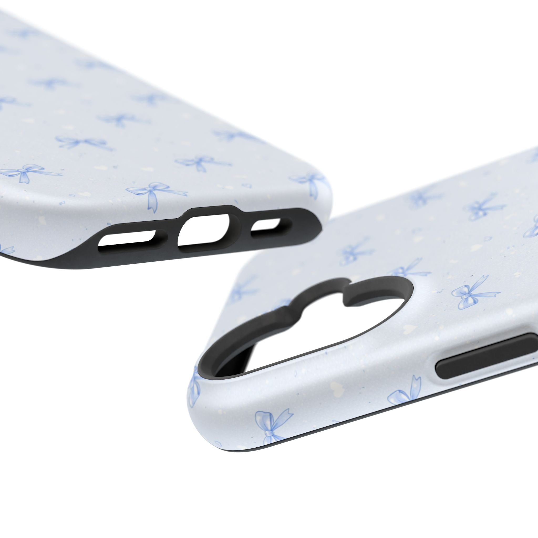 Blue Bow Pattern iPhone Case | Magnetic Impact-Resistant Case