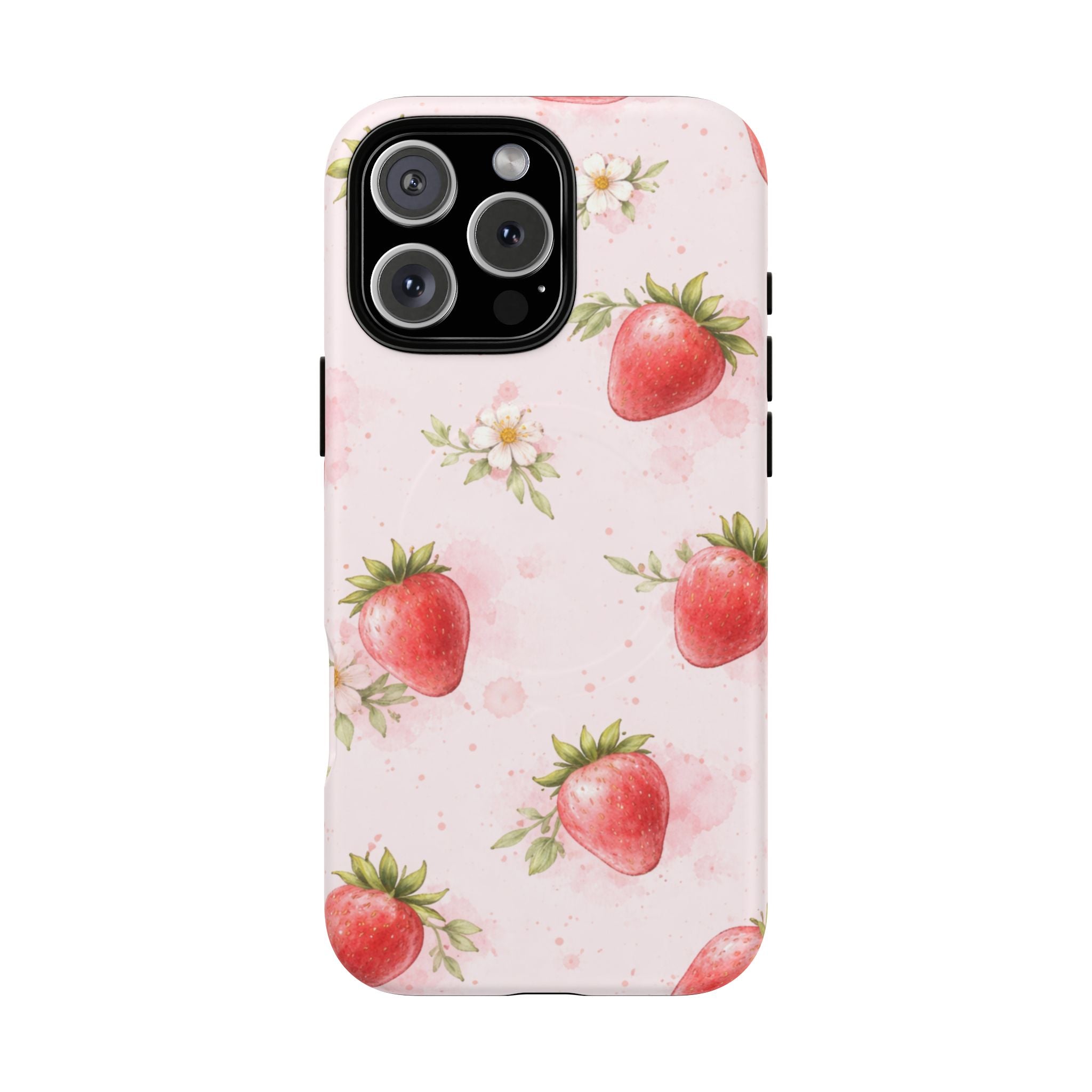 Strawberry Blossom iPhone Case – MagSafe Compatible