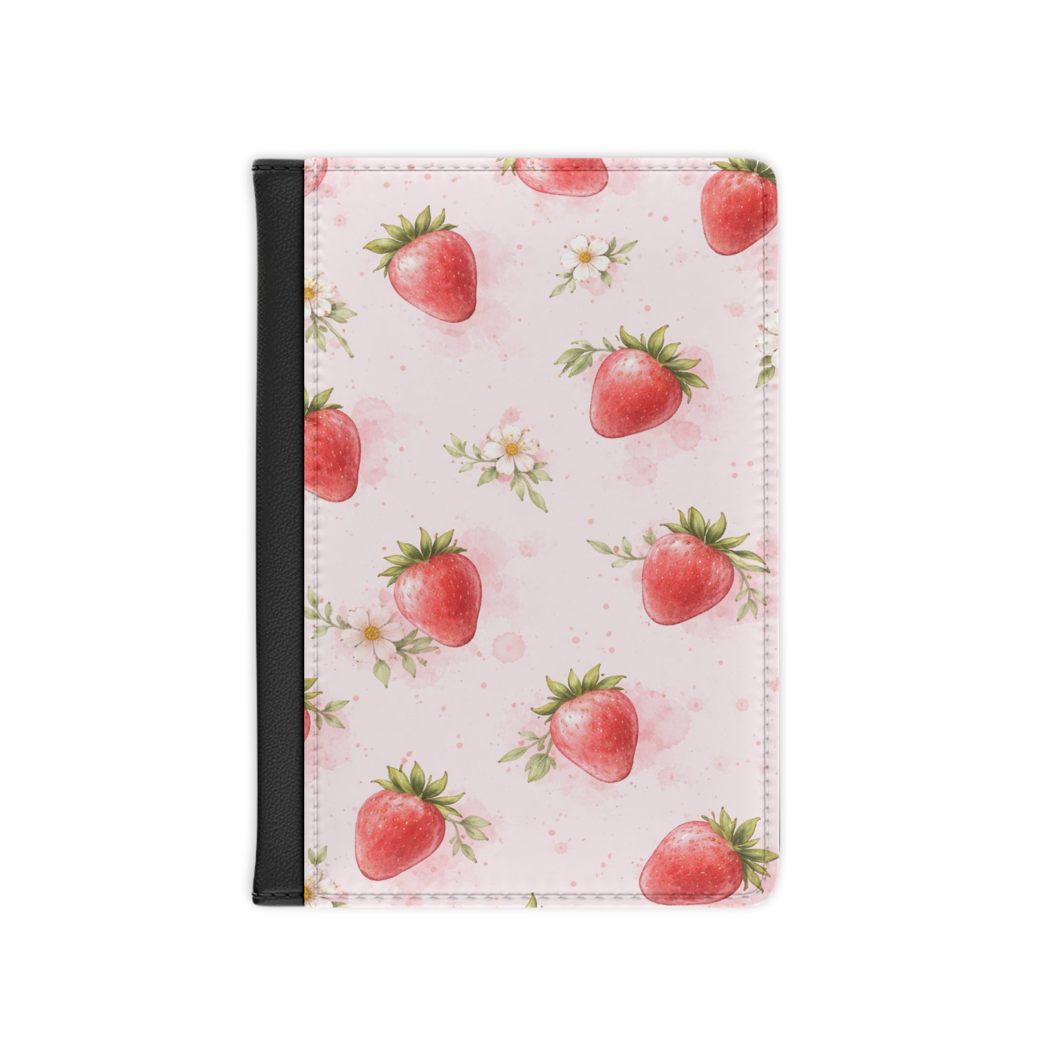 Watercolor Strawberry Passport Cover