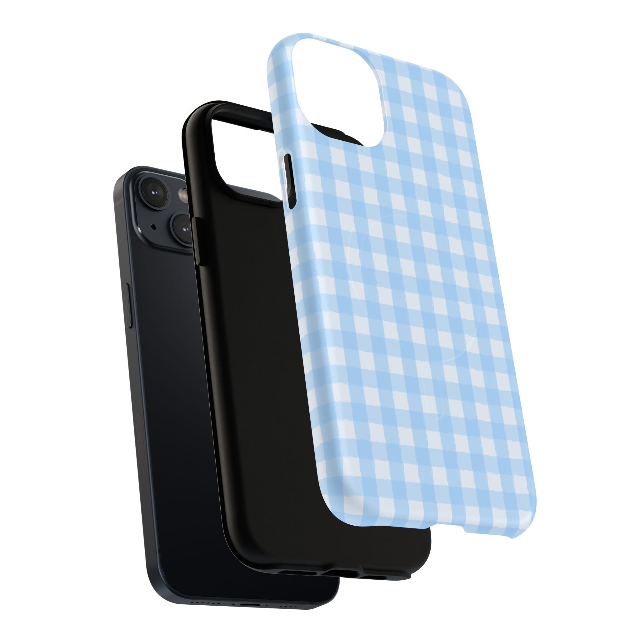 Blue Gingham iPhone Case – MagSafe Compatible
