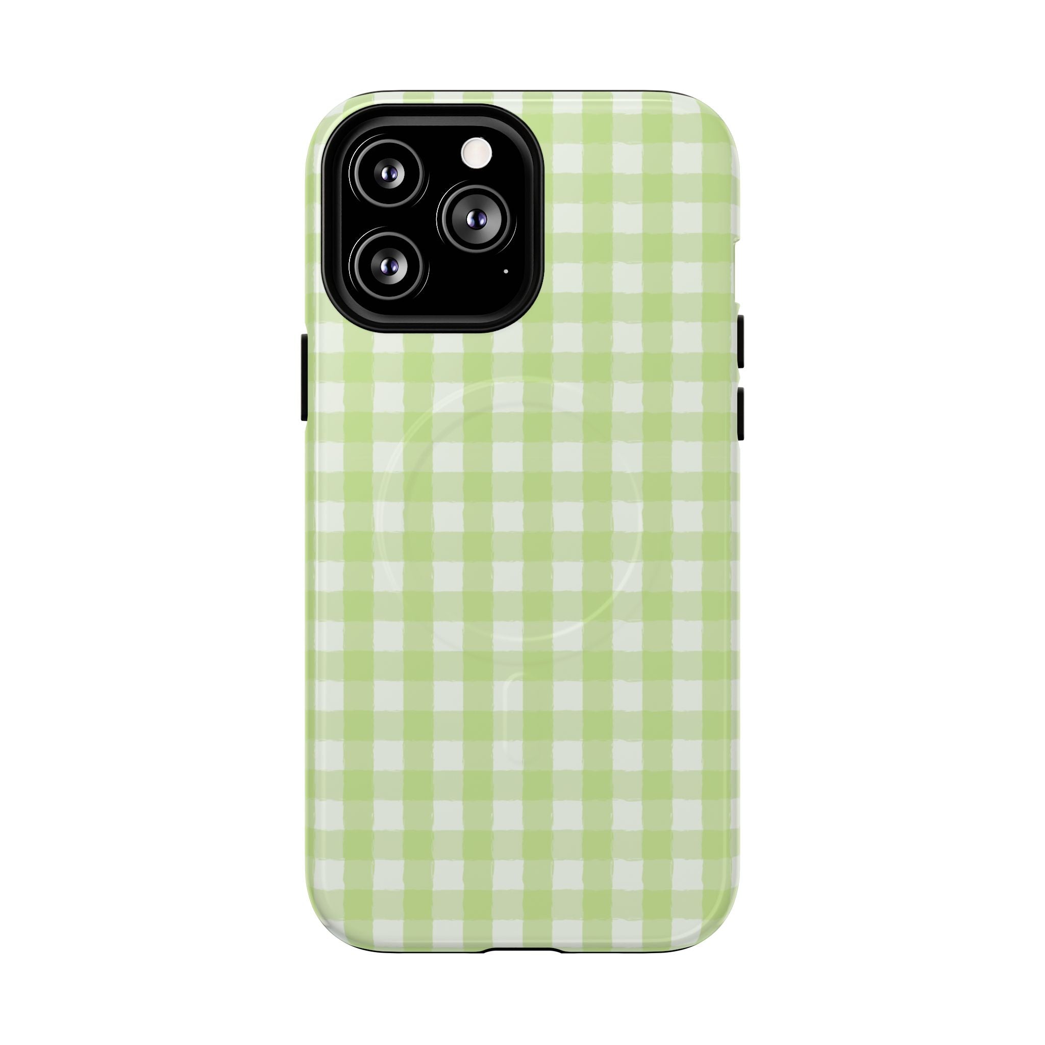 Green Gingham iPhone Case – MagSafe Compatible