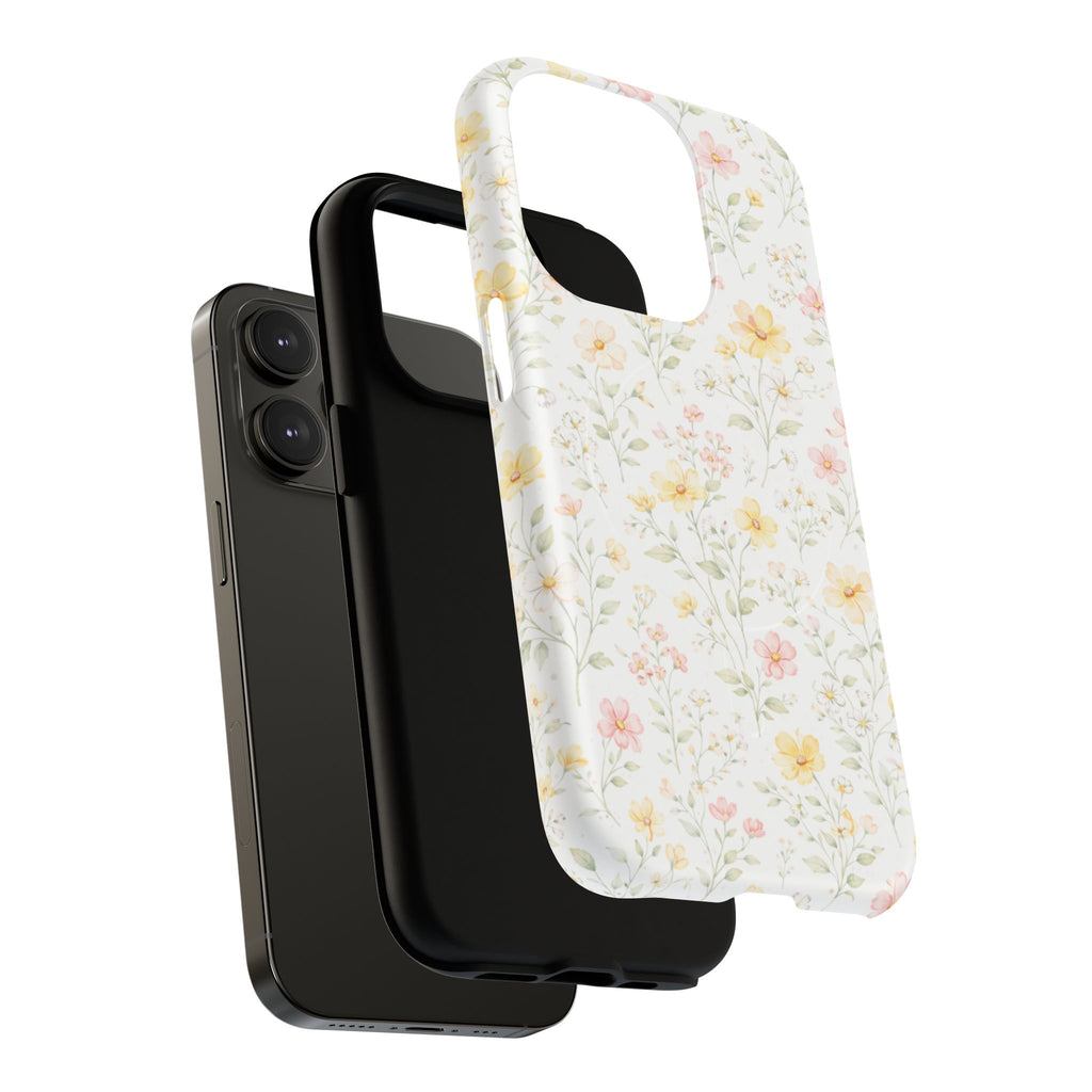 Floral Meadow Tough Magnetic Phone Case | Pastel Wildflower iPhone Cover