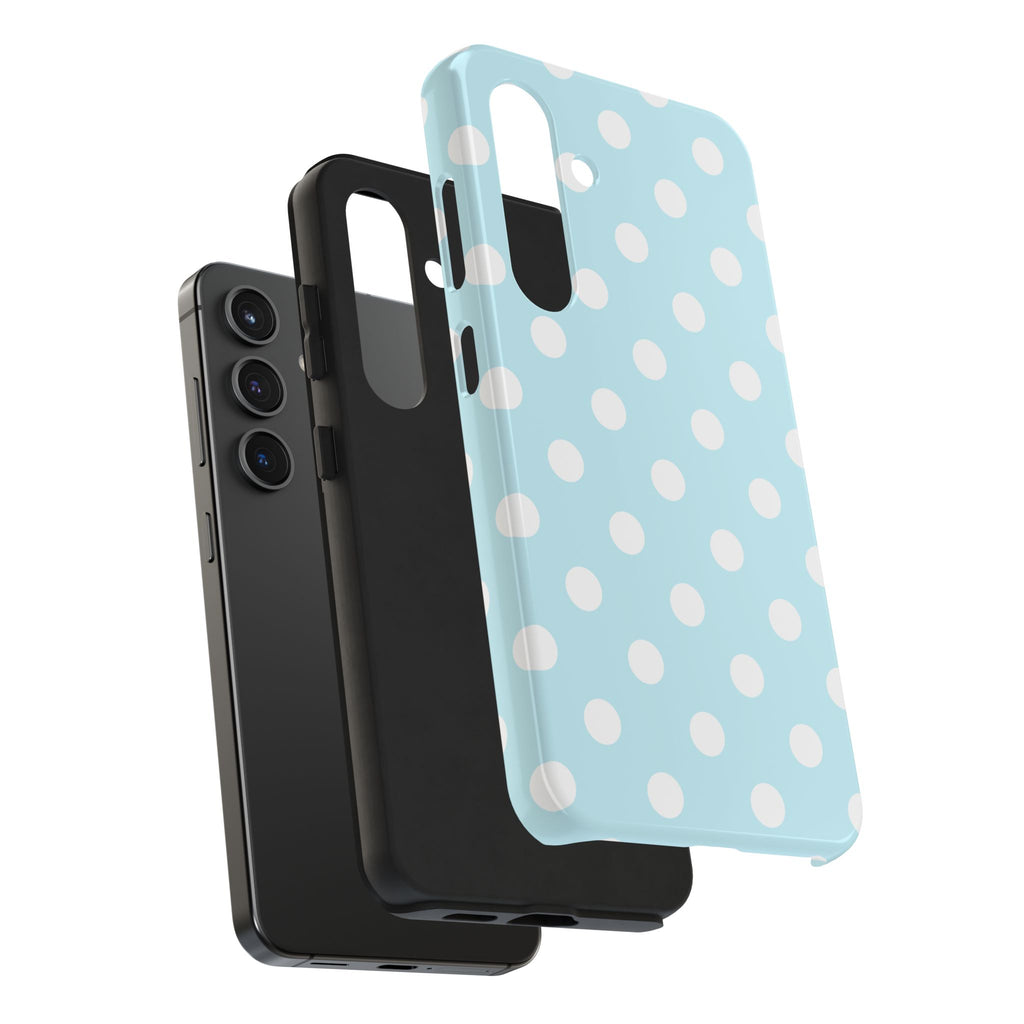 Pastel Blue Polka Dot Tough Samsung Case - Cute Protective Phone Cover