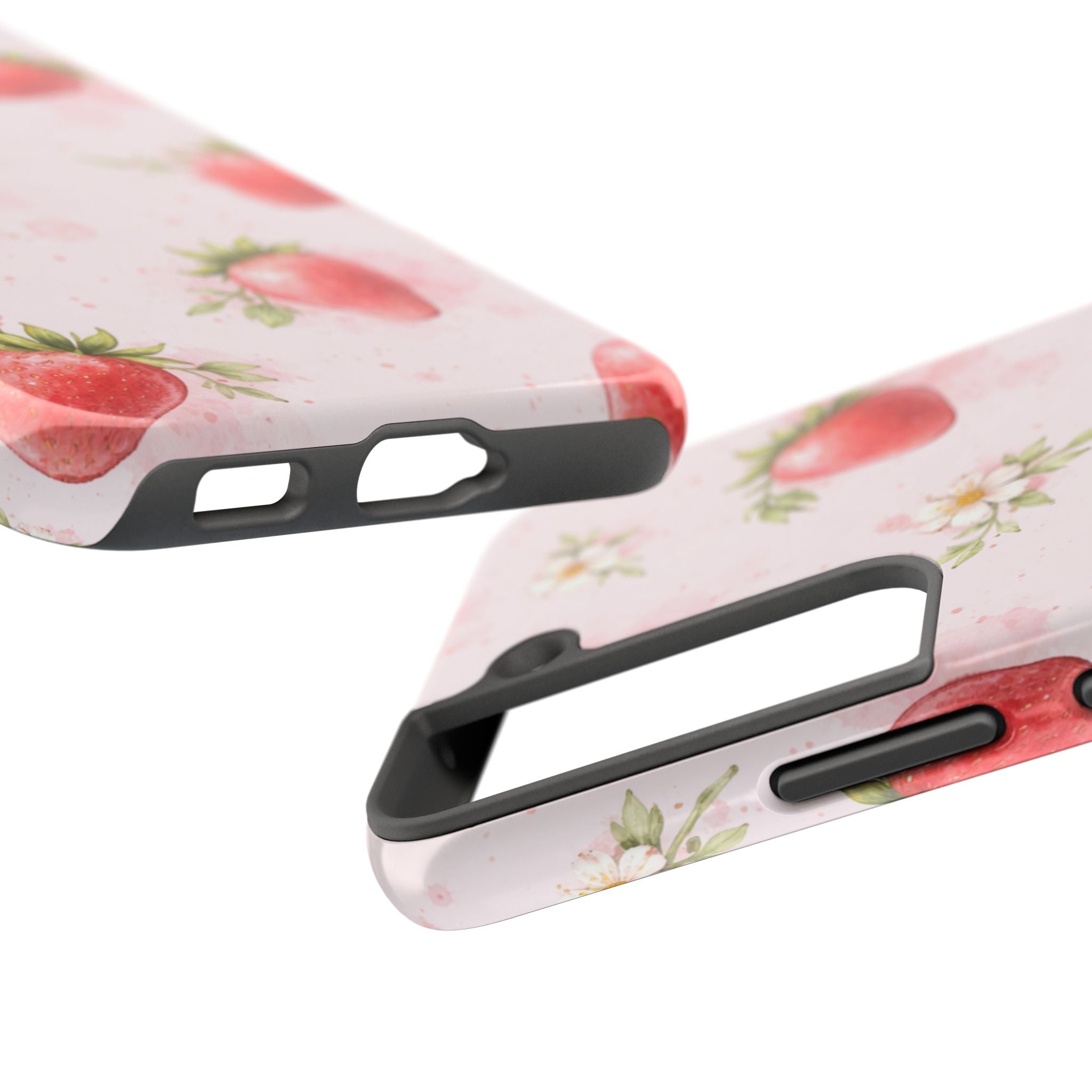 Watercolor Strawberry Tough Phone Case, Sweet Fruit Design