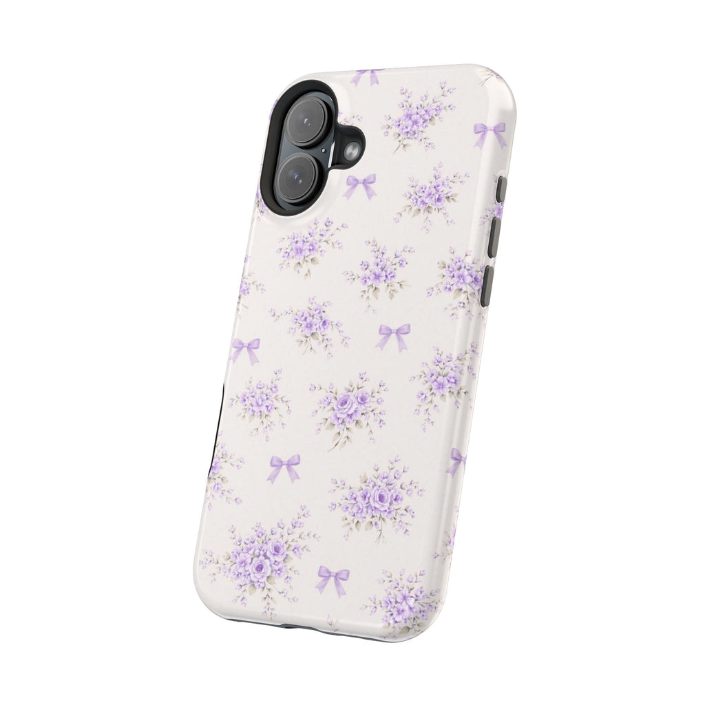 Lavender Bouquet Pattern iPhone Case | Magnetic Impact-Resistant Case