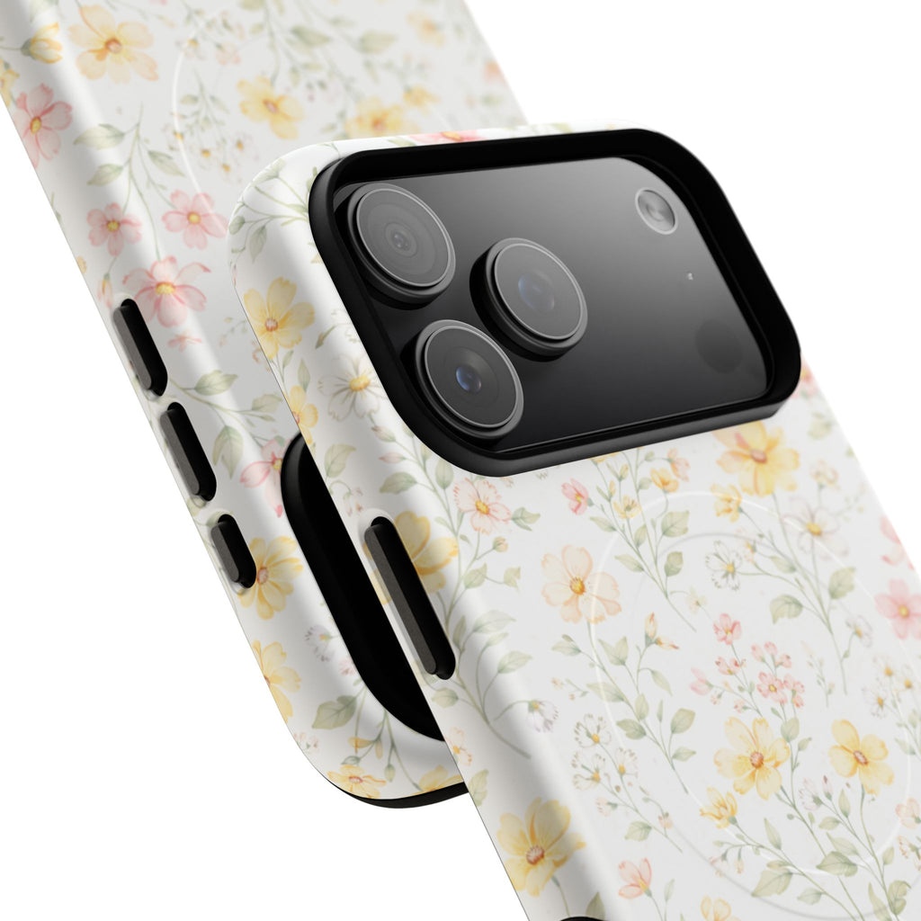 Floral Meadow Tough Magnetic Phone Case | Pastel Wildflower iPhone Cover