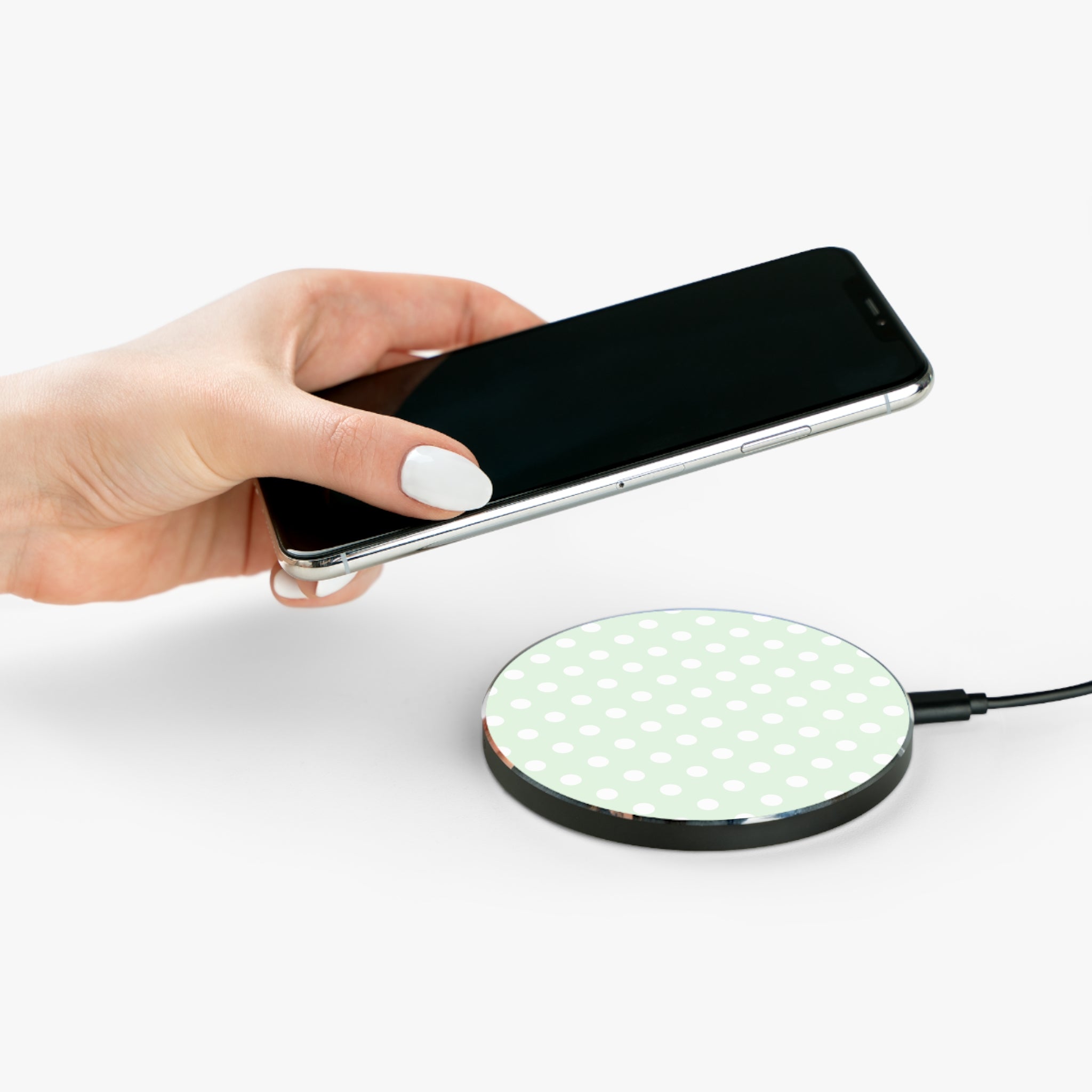Mint Polka Dot Wireless Charger