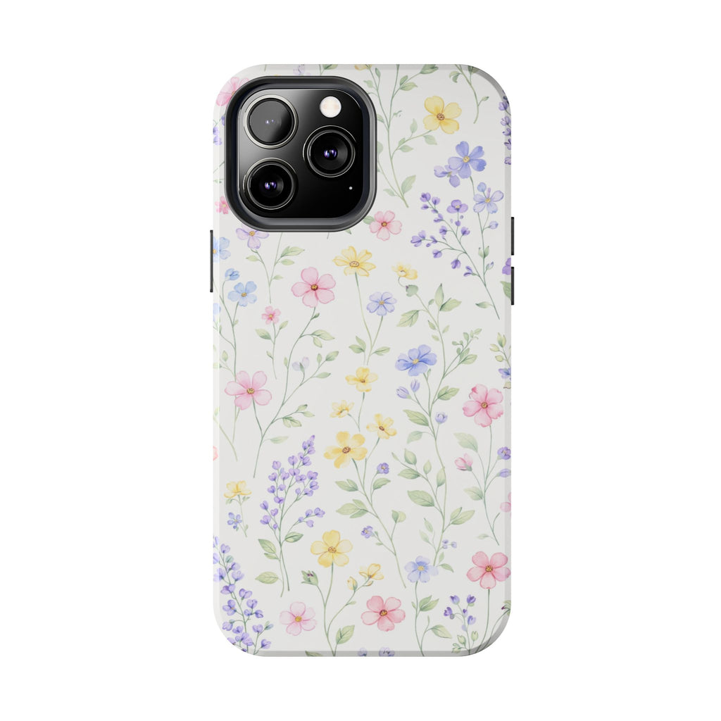 Watercolor Wildflowers Tough iPhone Case | Pastel Floral iPhone Case