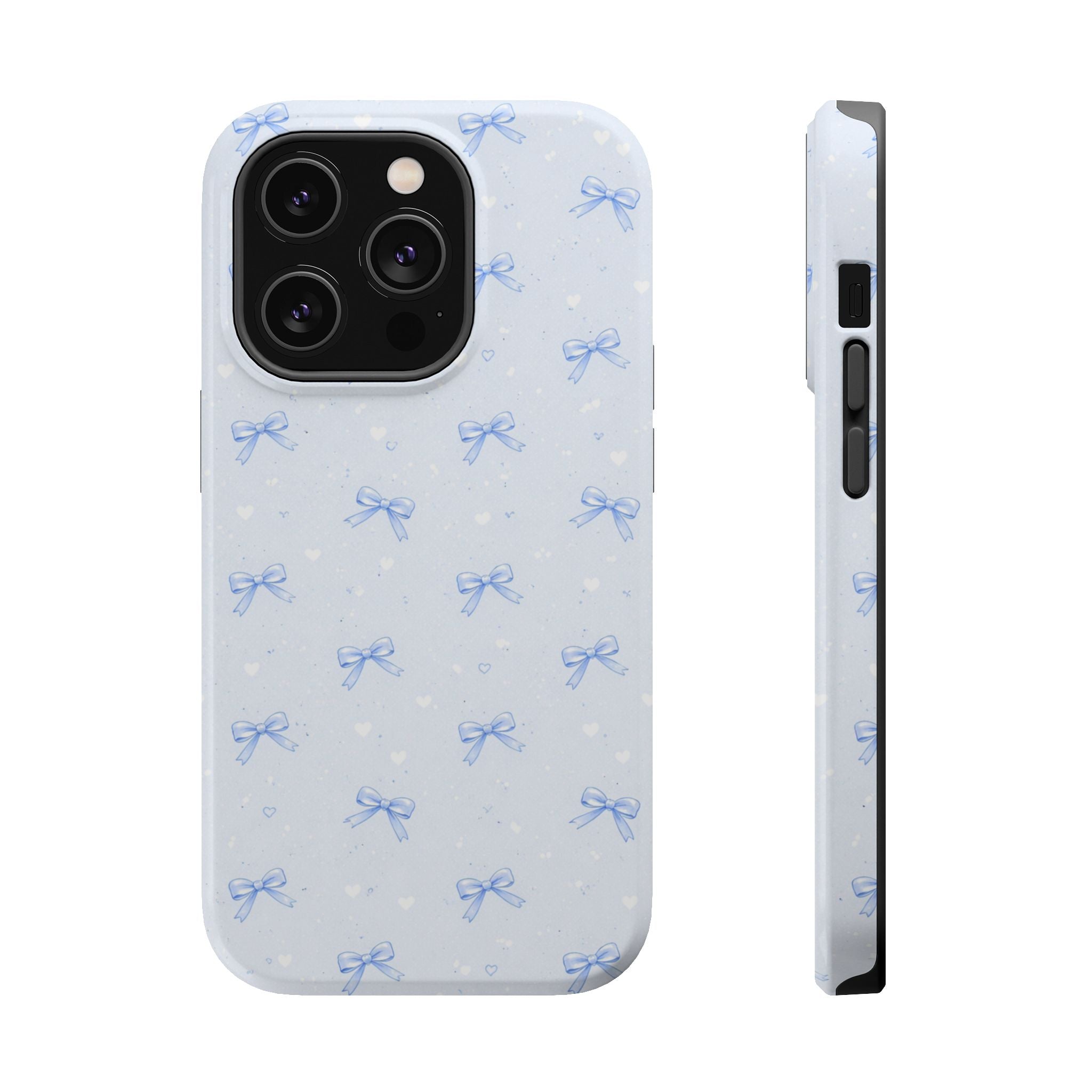 Blue Bow Pattern iPhone Case | Magnetic Impact-Resistant Case