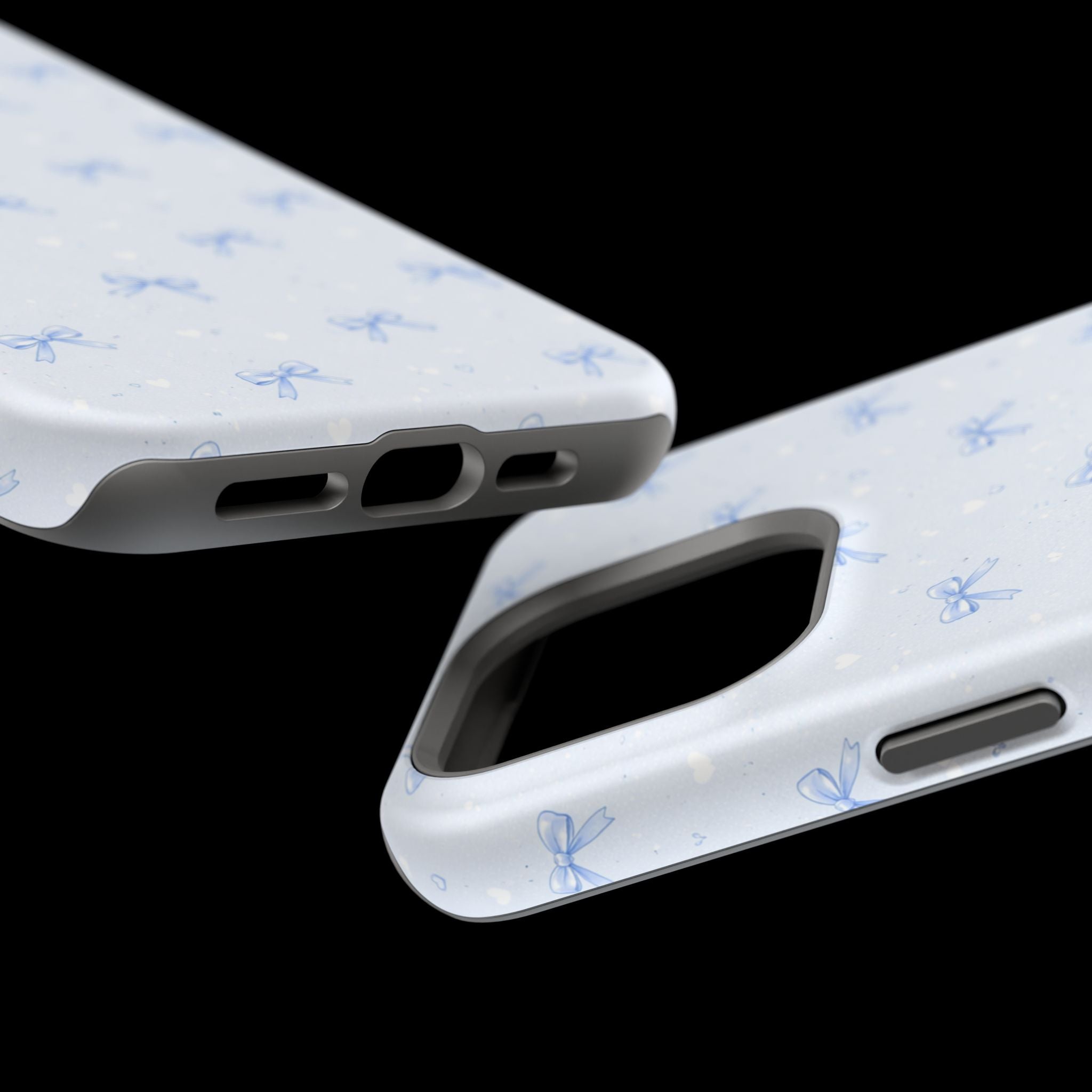 Blue Bow Pattern iPhone Case | Magnetic Impact-Resistant Case