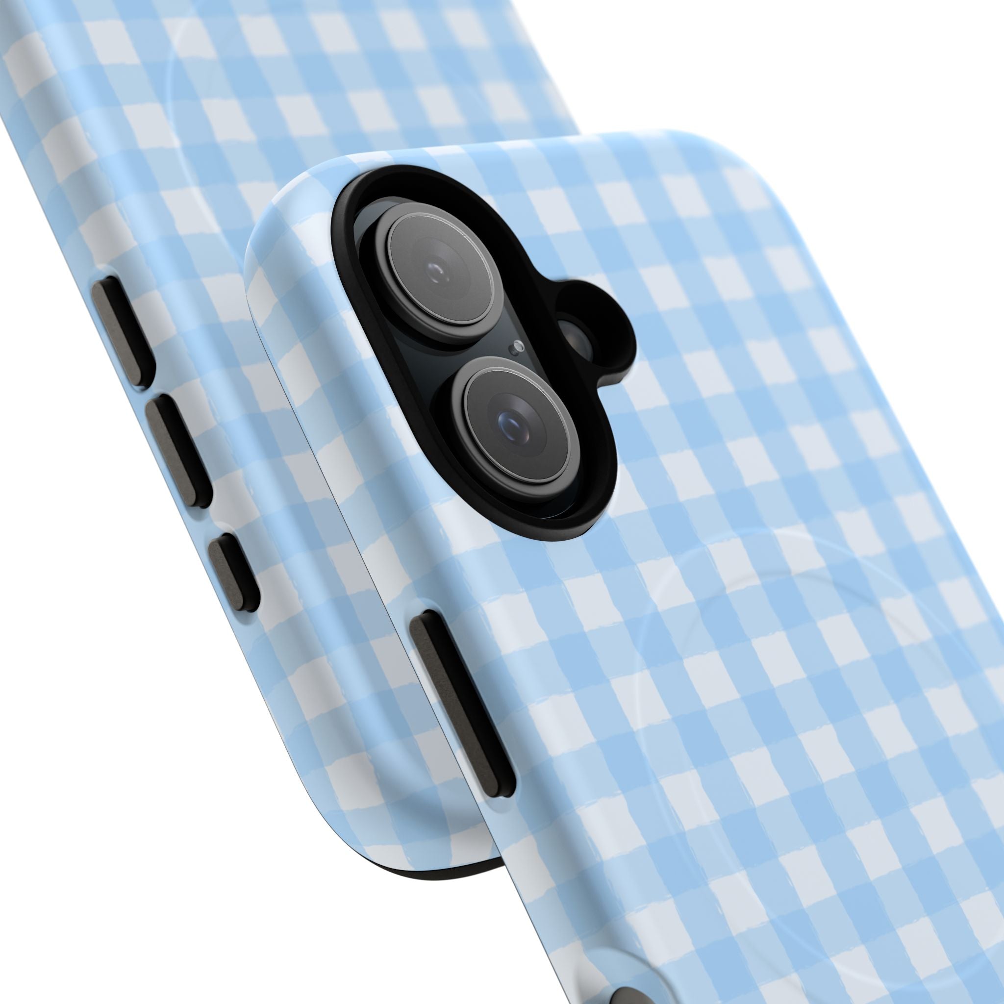 Blue Gingham iPhone Case – MagSafe Compatible