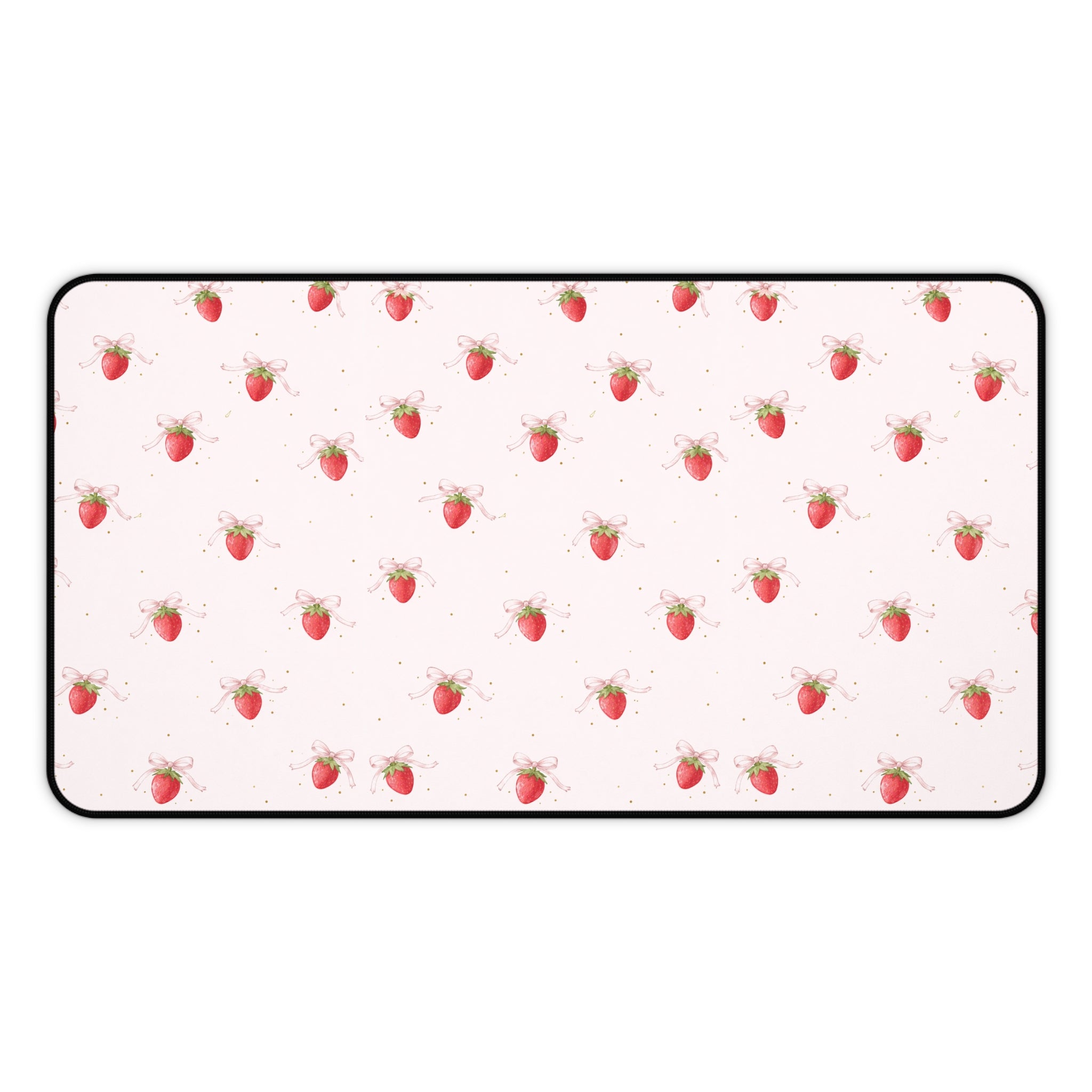 Strawberry Pattern Desk Mat, Pink Fruit Mousepad