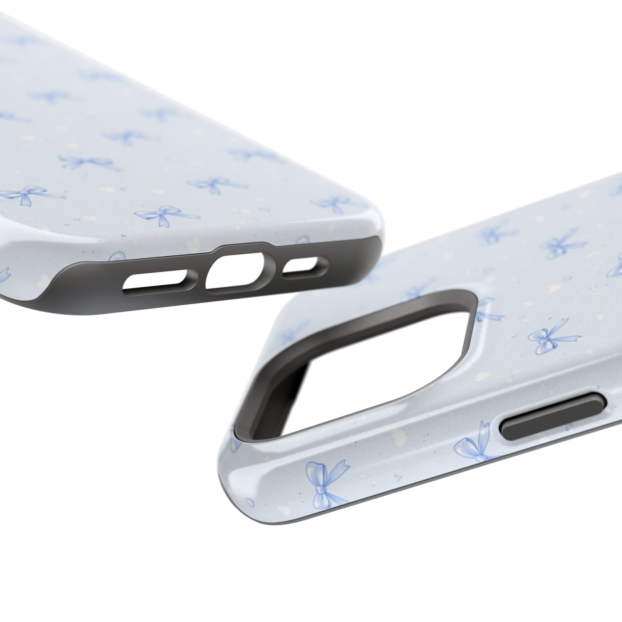 Blue Bow Pattern iPhone Case | Magnetic Impact-Resistant Case