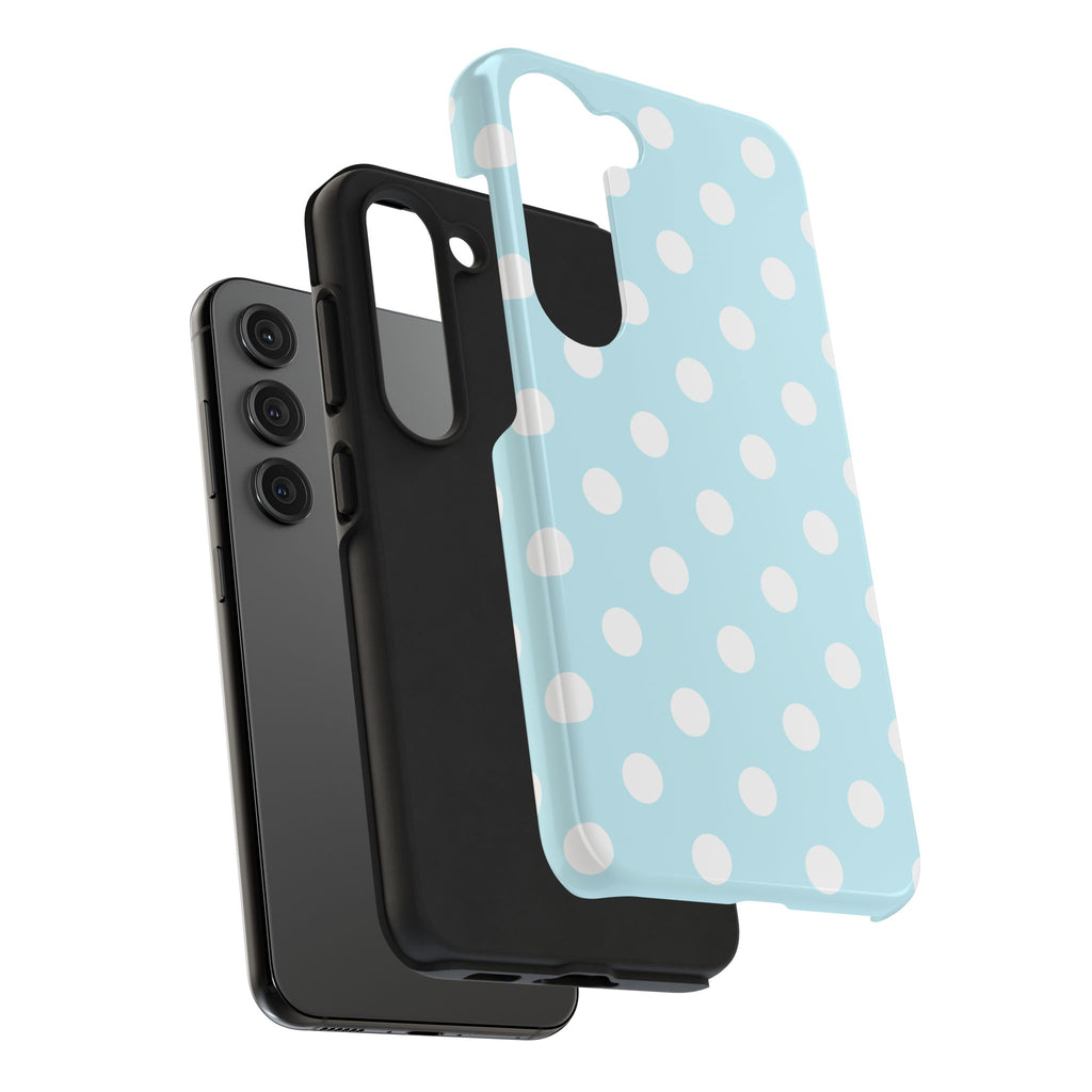 Pastel Blue Polka Dot Tough Samsung Case - Cute Protective Phone Cover