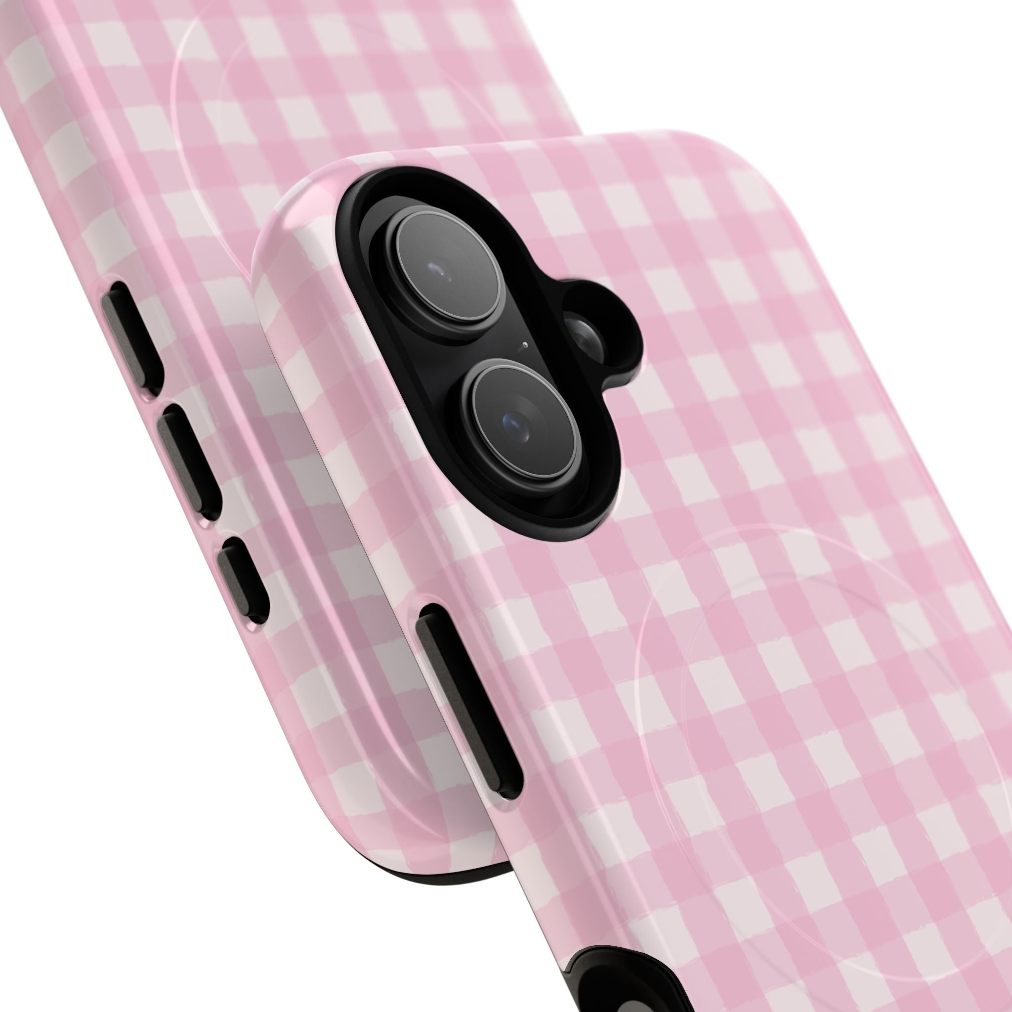 Pink Gingham iPhone Case – MagSafe Compatible