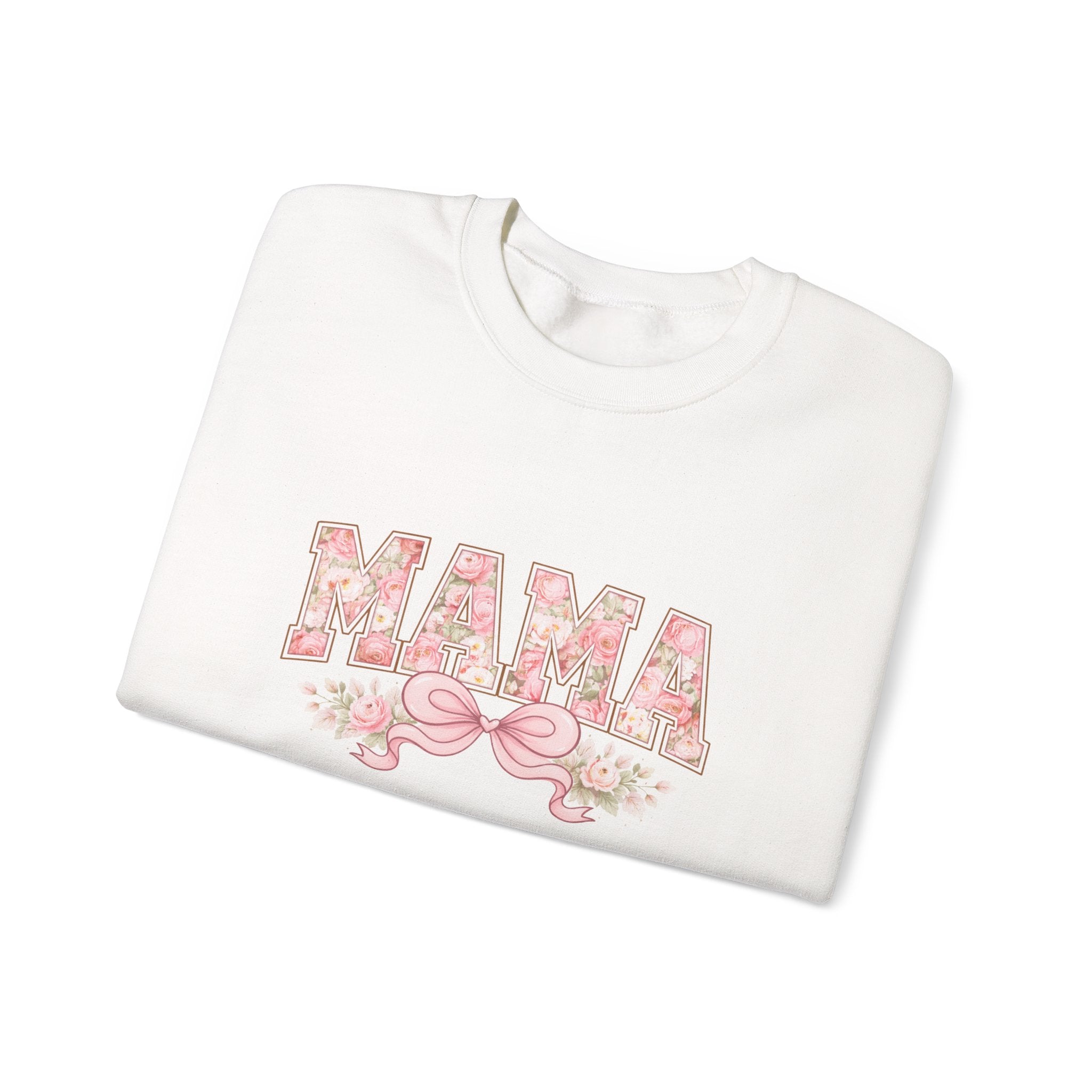 Mama Floral Crewneck Sweatshirt — Pink Floral "MAMA" Gift for Moms