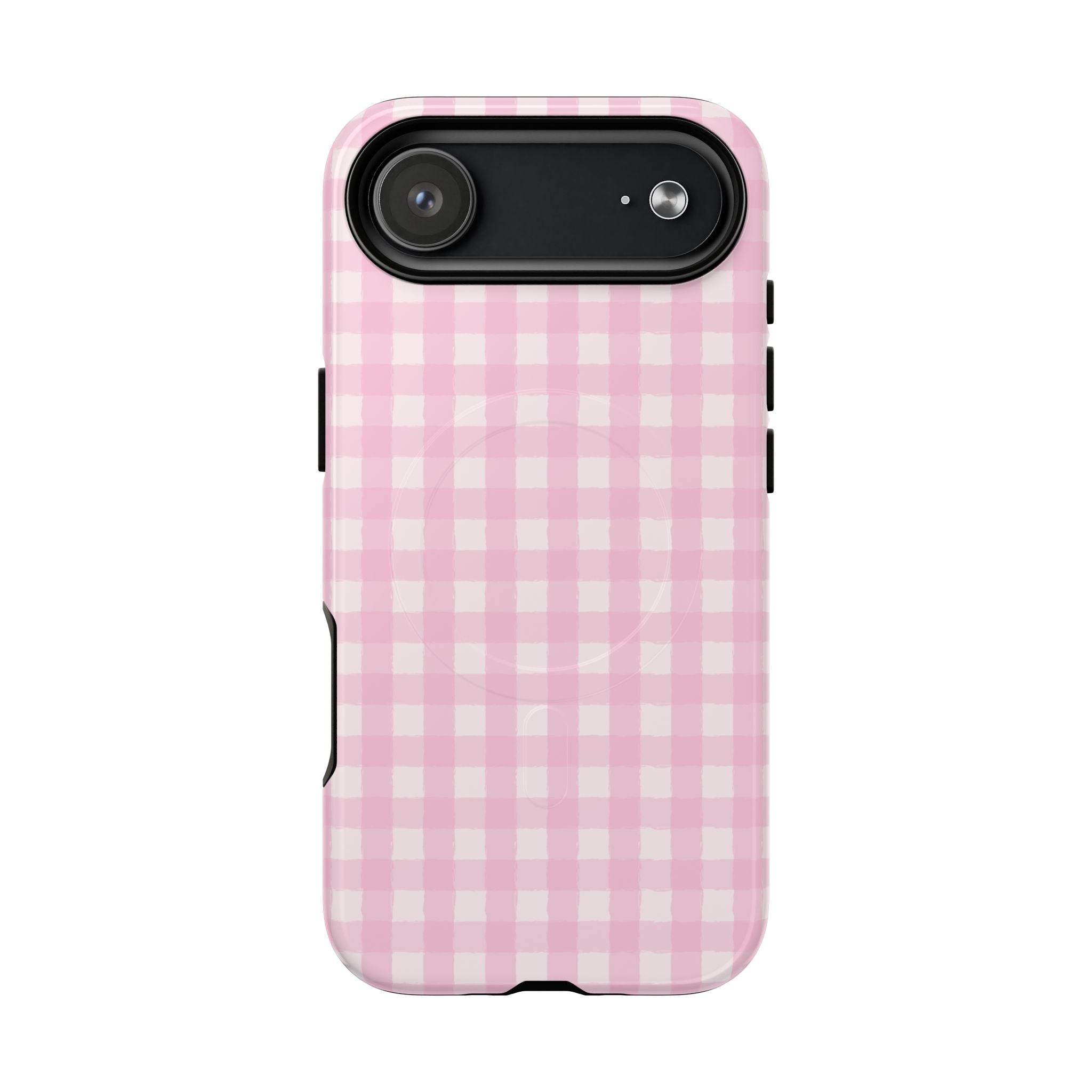 Pink Gingham iPhone Case – MagSafe Compatible