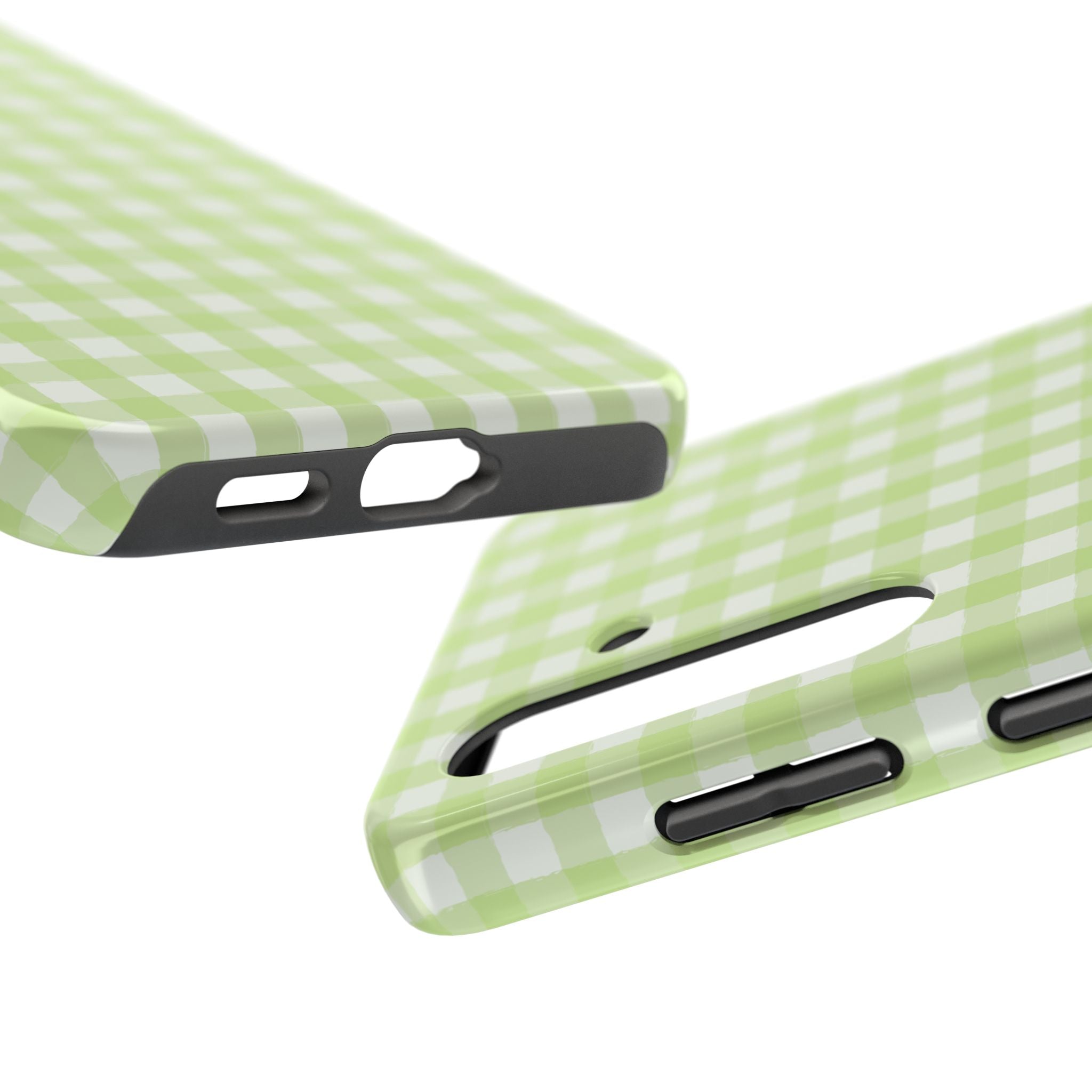 Green Gingham Tough Samsung Case – Pastel Plaid Protective Cover