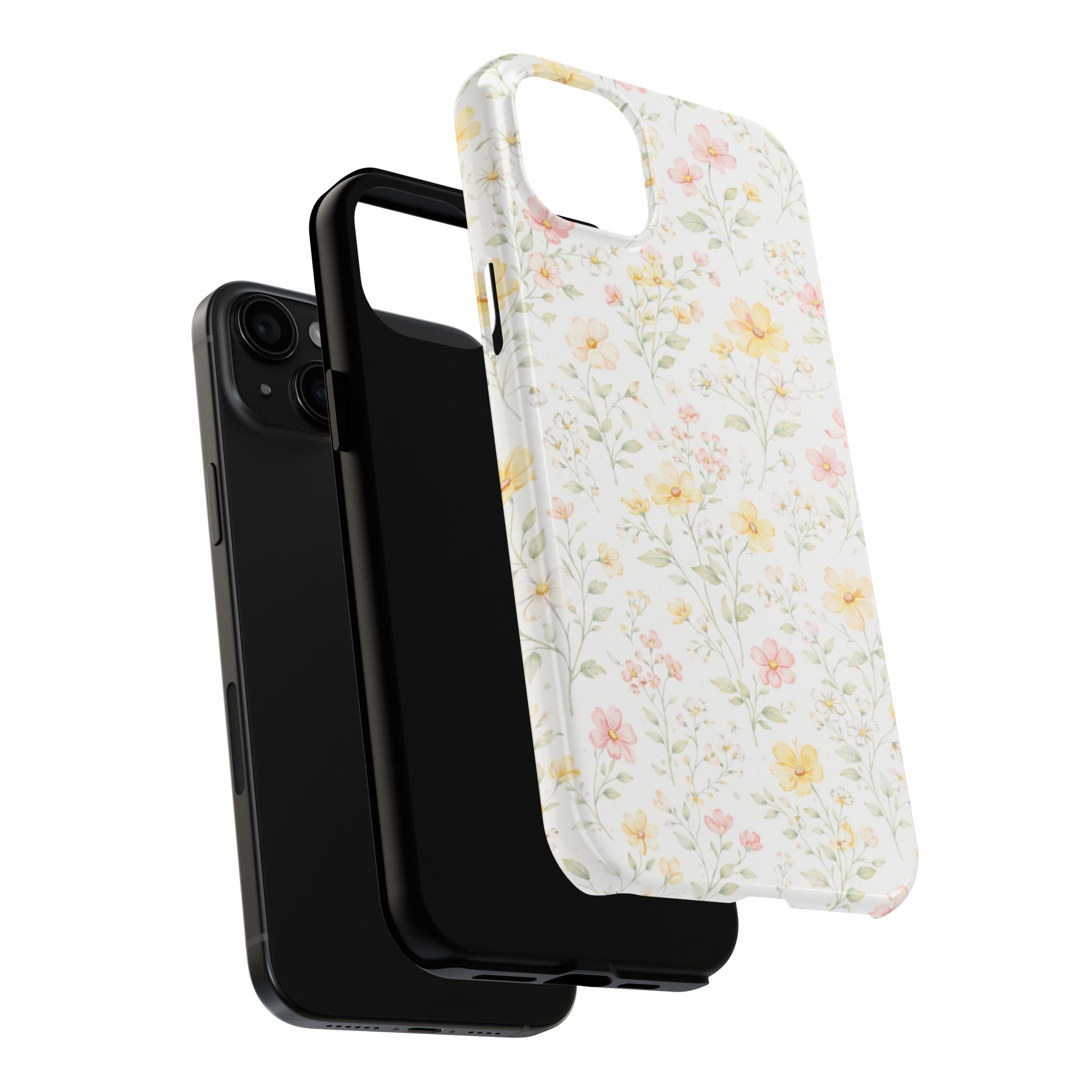 Delicate Pastel Wildflowers Tough Phone Case, Floral Botanical Pattern