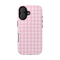 Pink Gingham iPhone Case – MagSafe Compatible