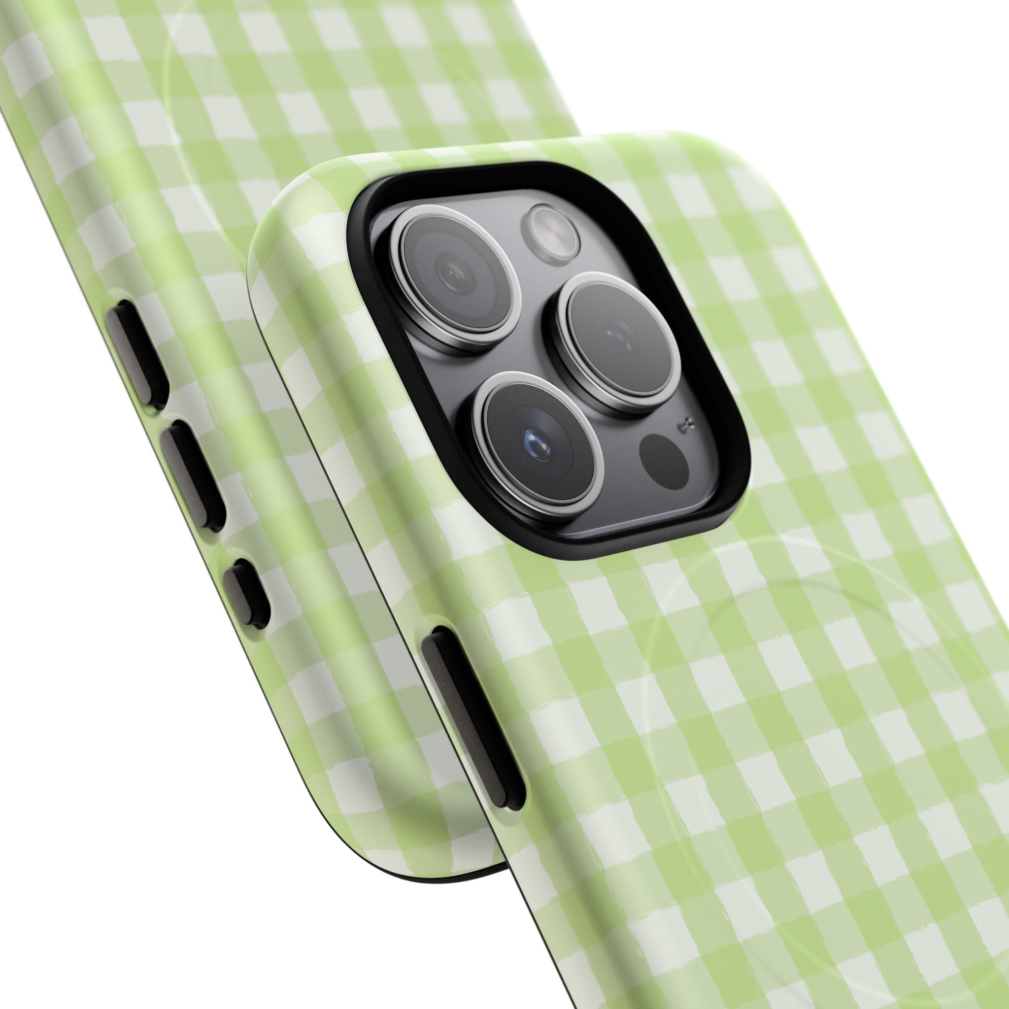 Green Gingham iPhone Case – MagSafe Compatible