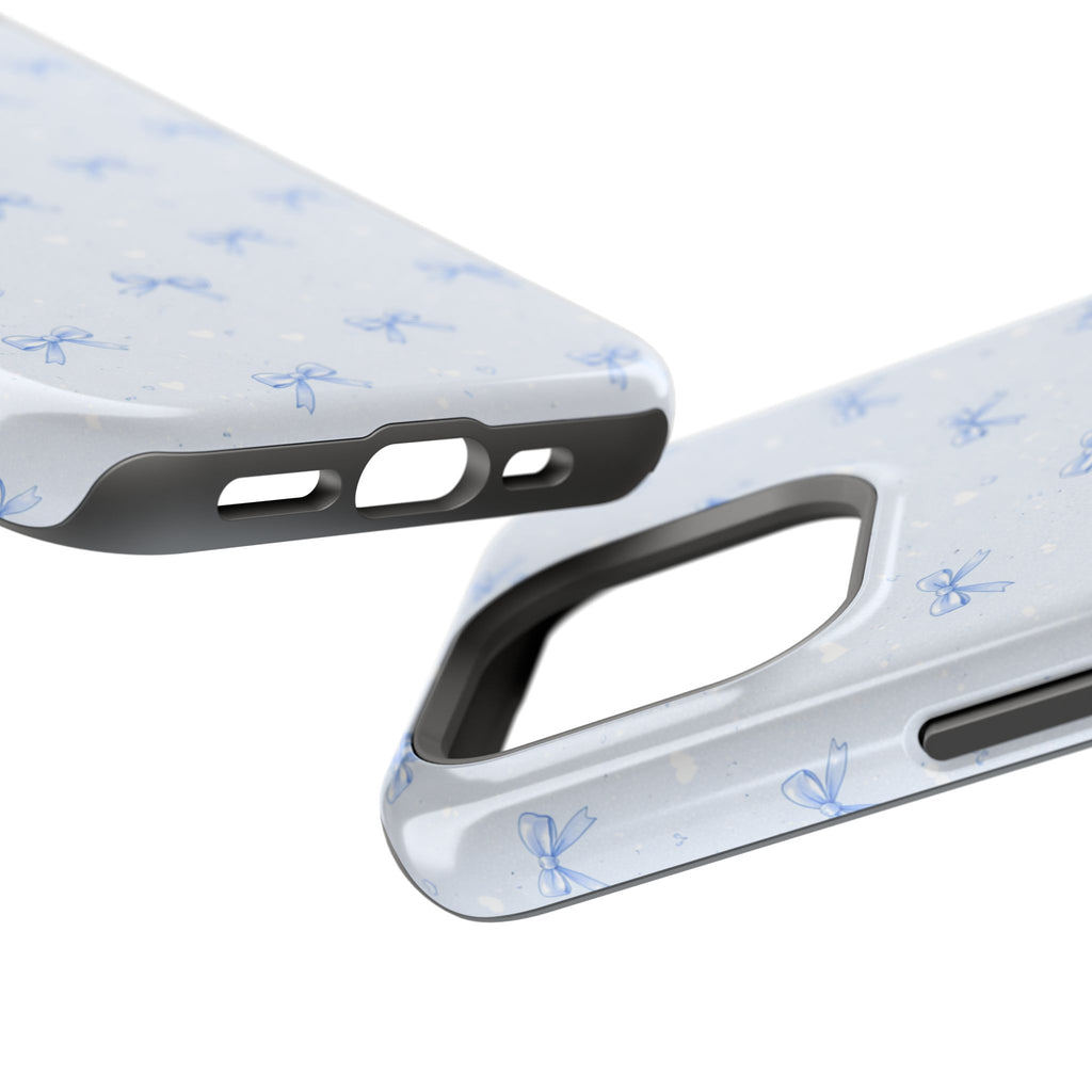 Blue Bow Pattern iPhone Case | Magnetic Impact-Resistant Case