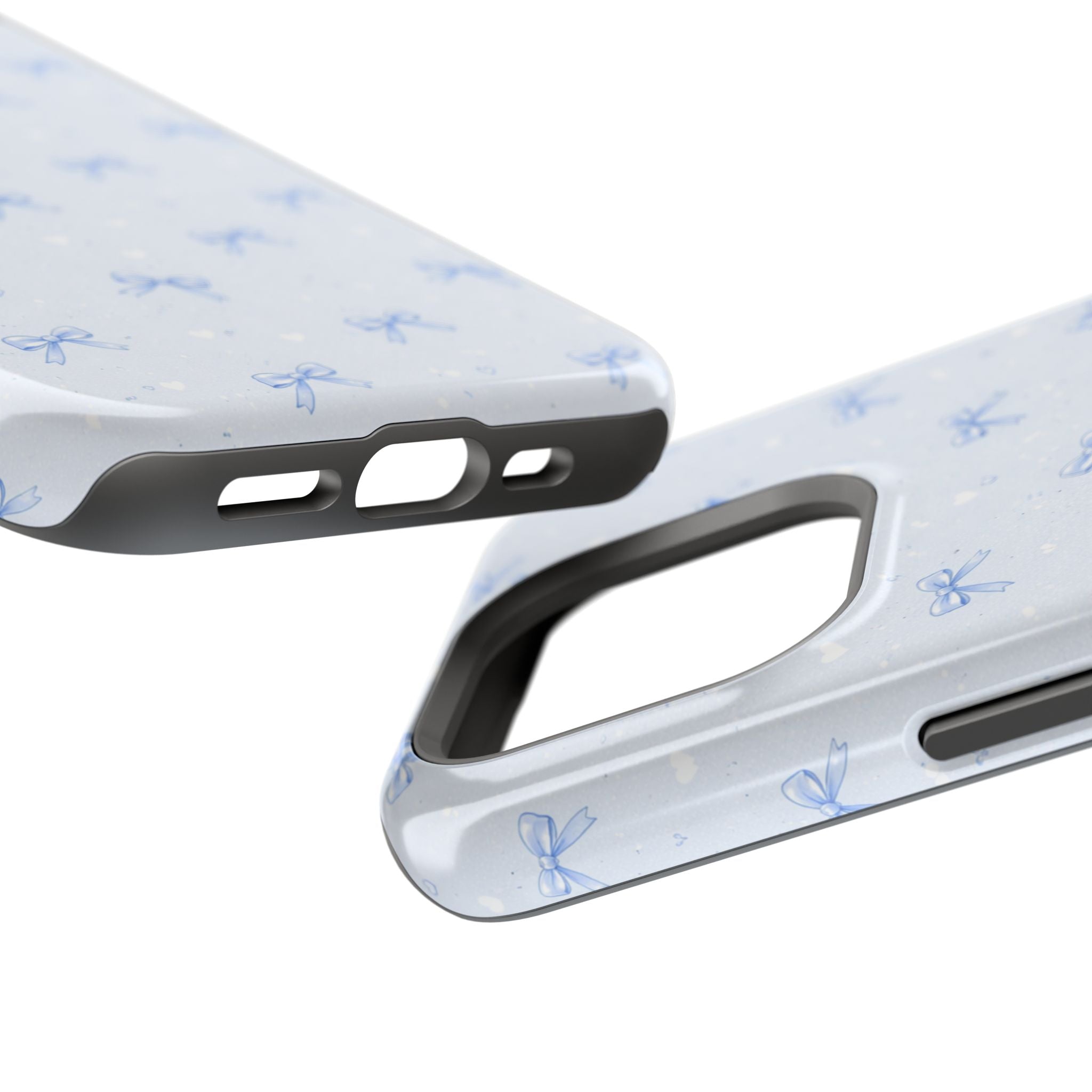 Blue Bow Pattern iPhone Case | Magnetic Impact-Resistant Case