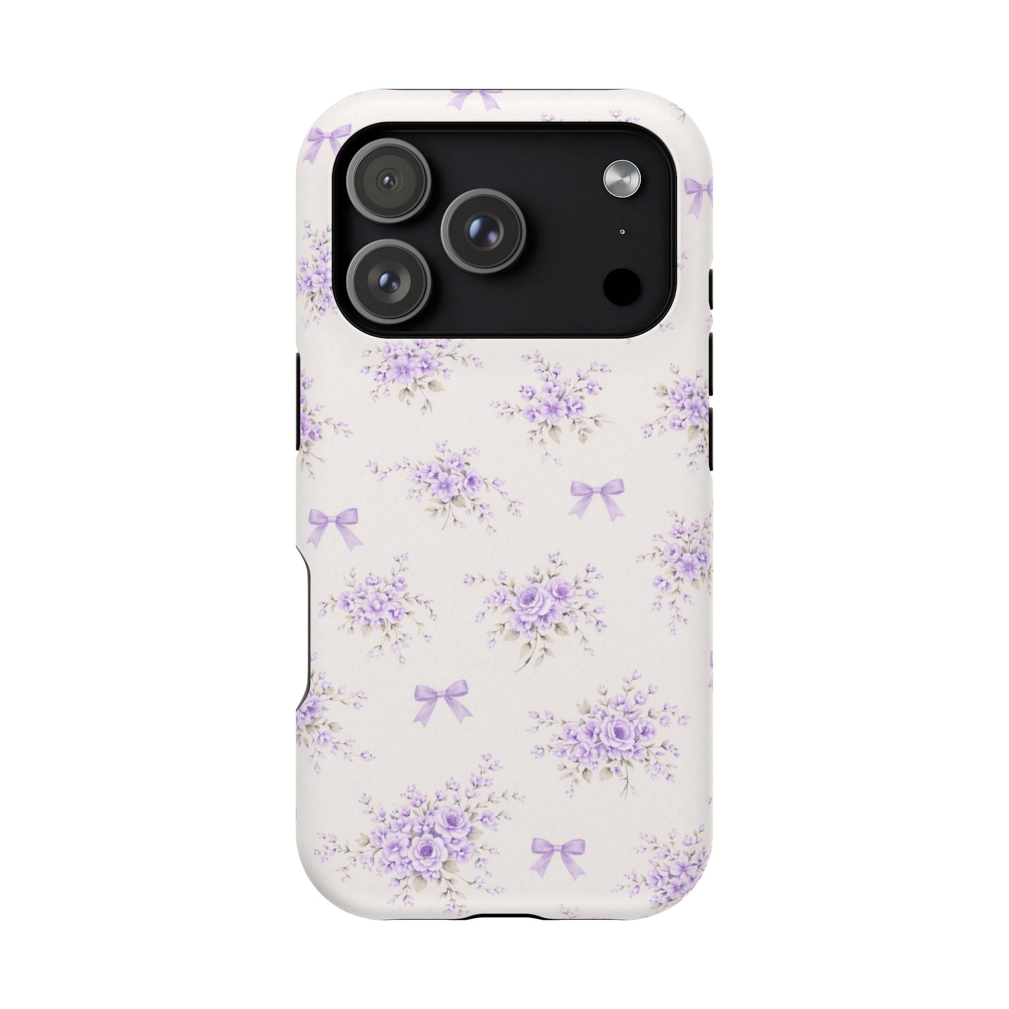 Lavender Bouquet Pattern iPhone Case | Magnetic Impact-Resistant Case