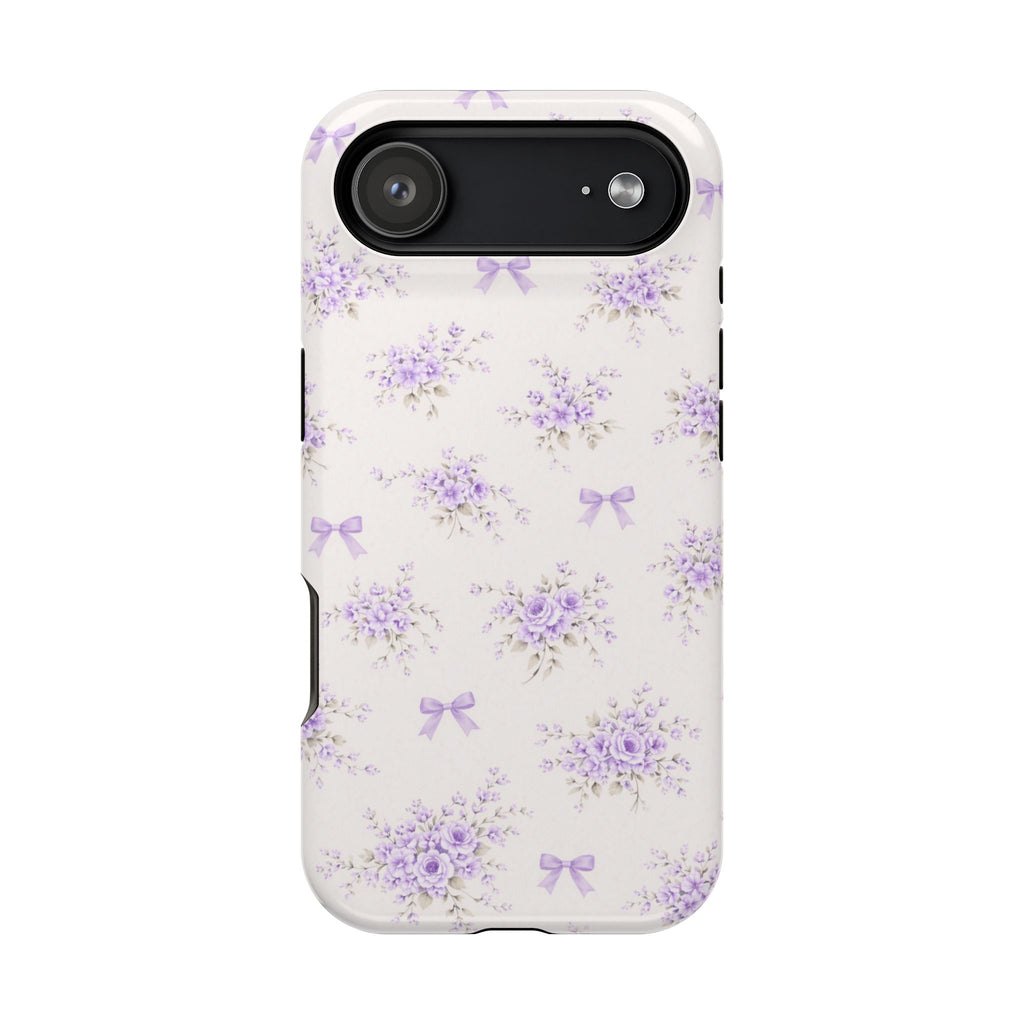 Lavender Bouquet Pattern iPhone Case | Magnetic Impact-Resistant Case