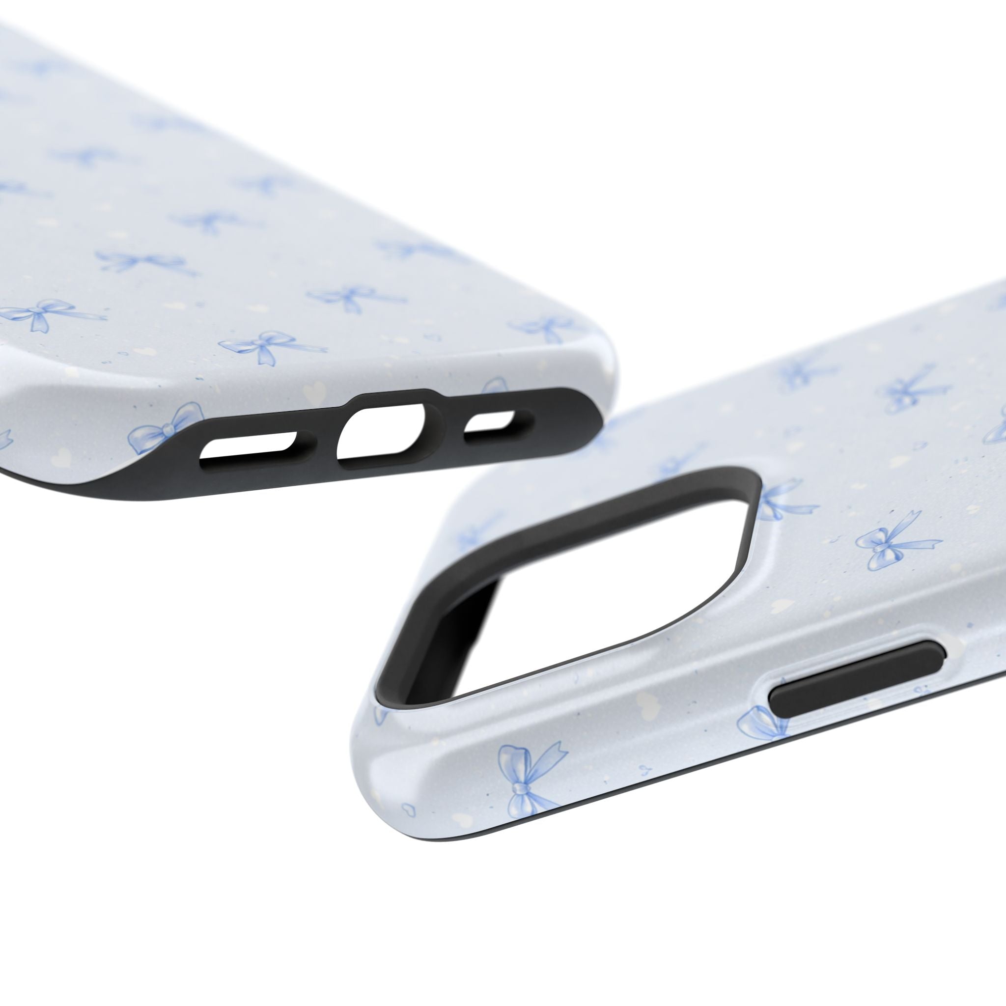 Blue Bow Pattern iPhone Case | Magnetic Impact-Resistant Case