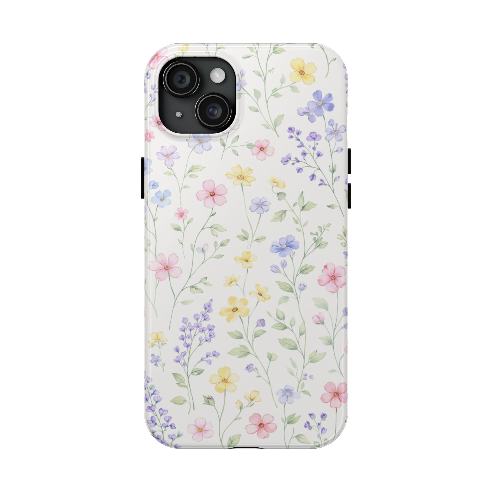 Watercolor Wildflowers Tough iPhone Case | Pastel Floral iPhone Case