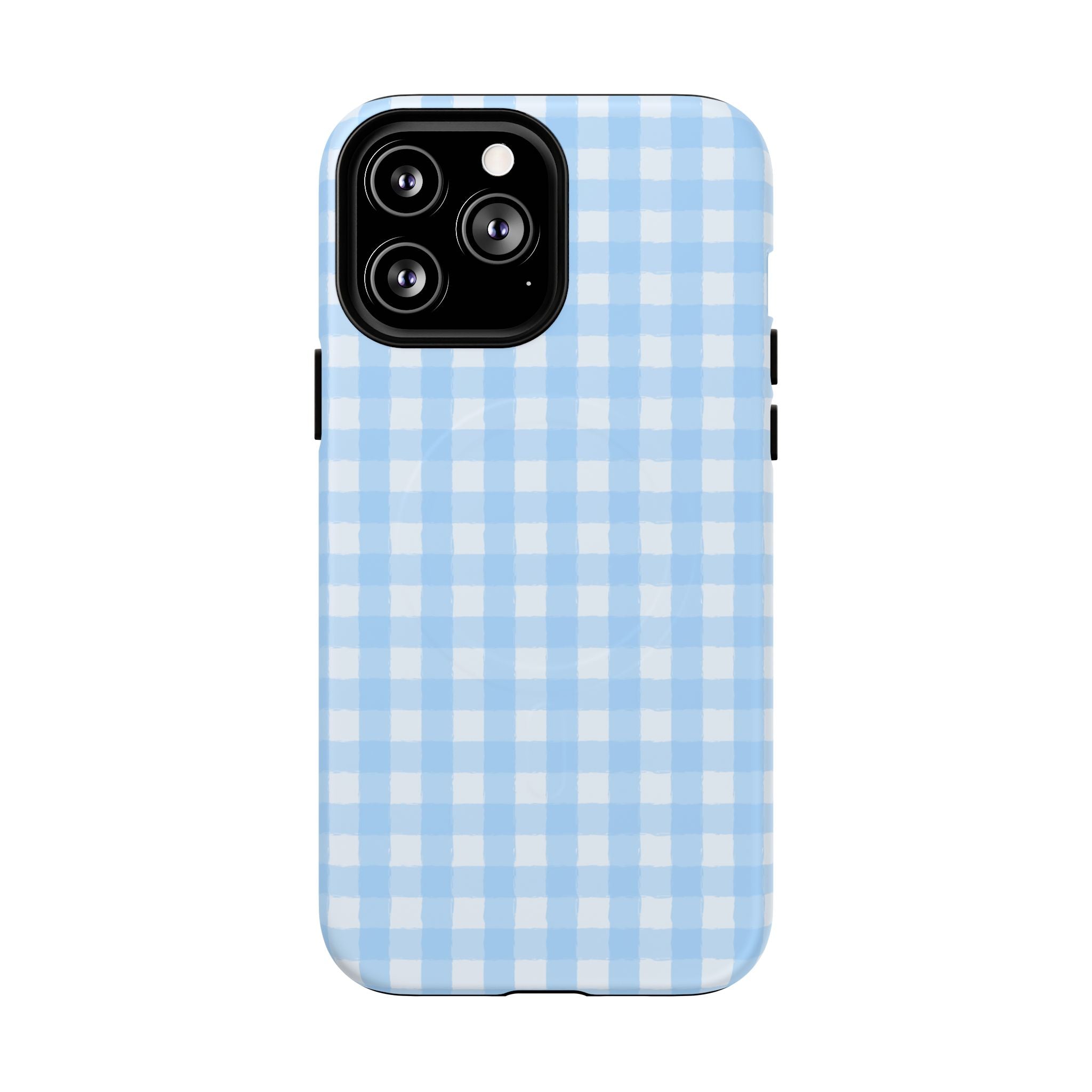 Blue Gingham iPhone Case – MagSafe Compatible