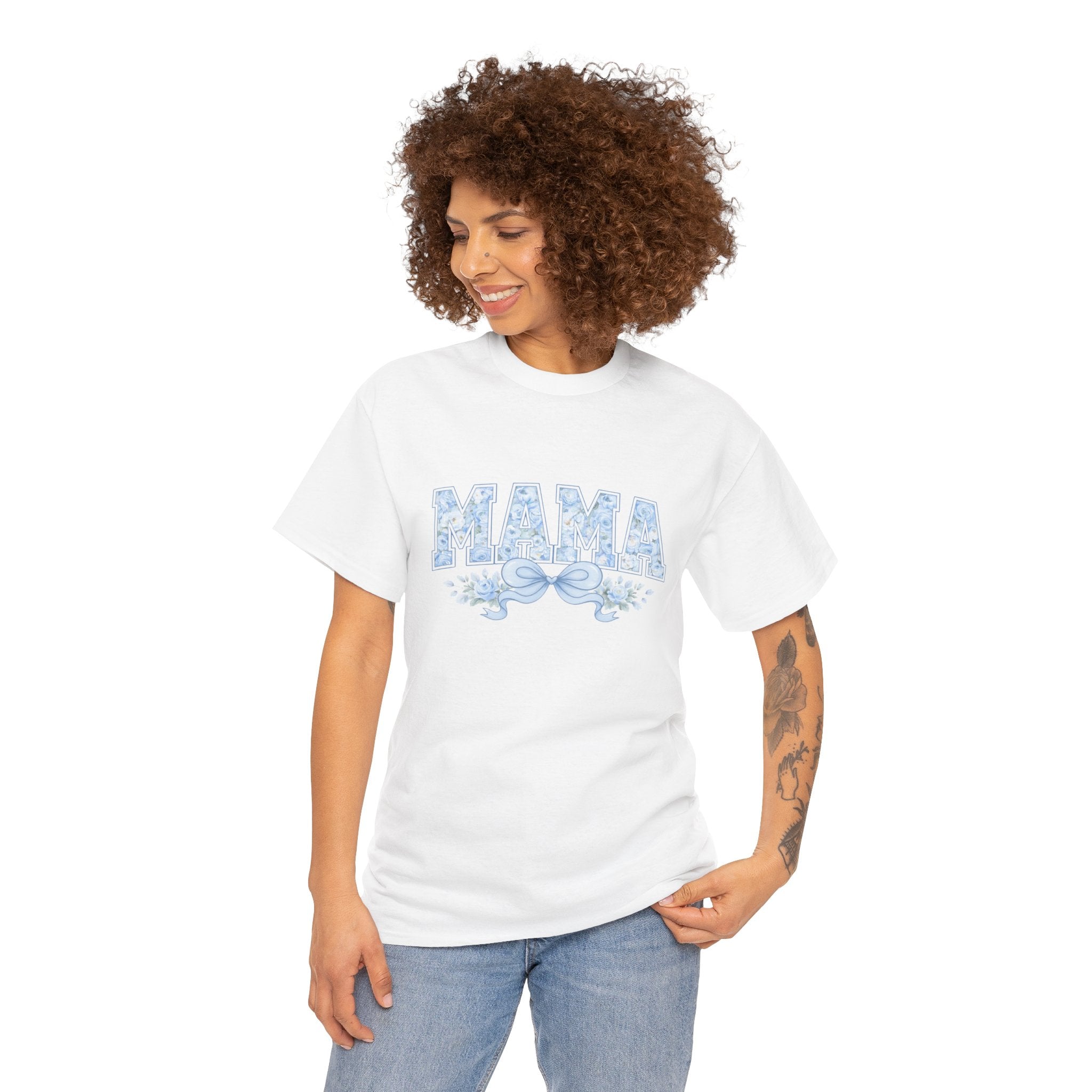 Mama Floral Tee — Blue 'MAMA' Mother's Day T‑Shirt