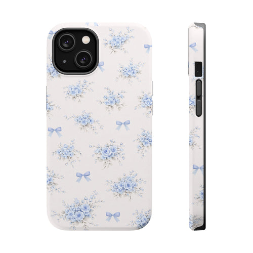 Blue Floral Bouquet iPhone Case | Magnetic Impact-Resistant Case
