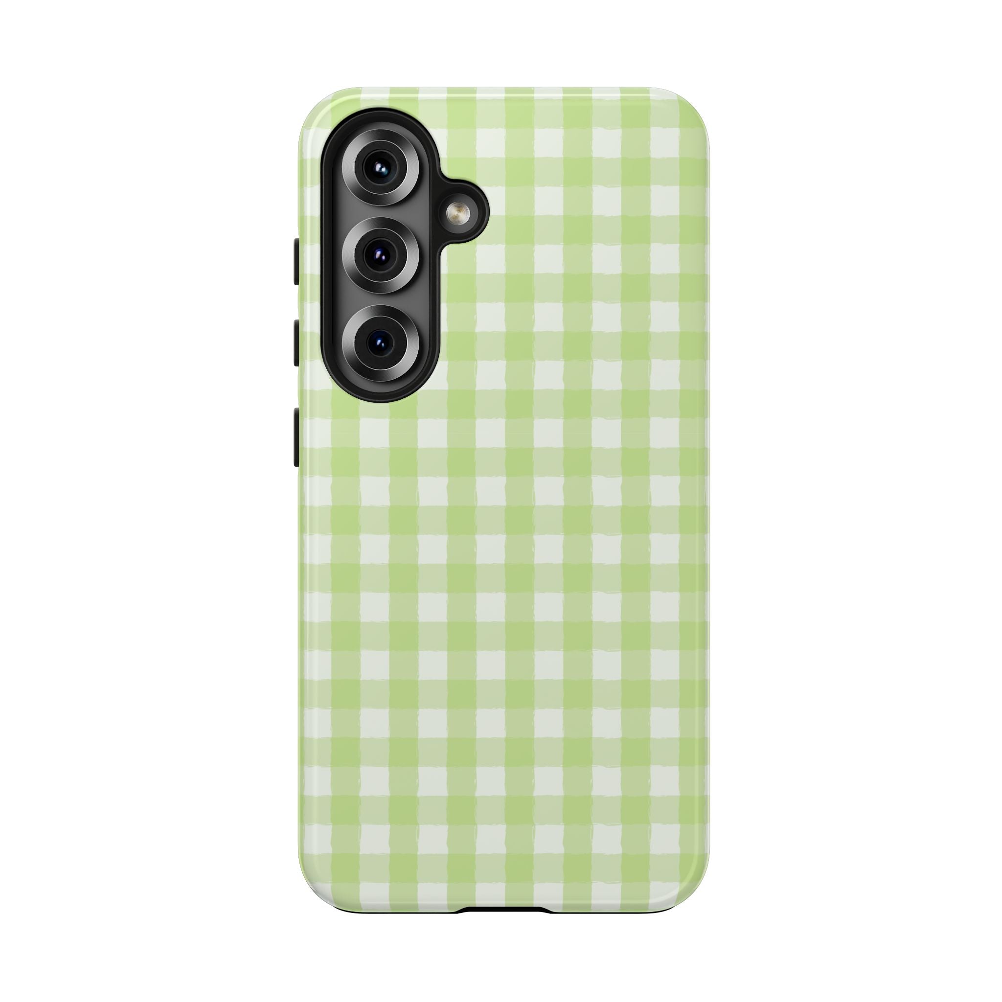 Green Gingham Tough Samsung Case – Pastel Plaid Protective Cover