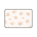 Vintage Peach Floral Bouquet Desk Mat, Roses and Bows Mousepad