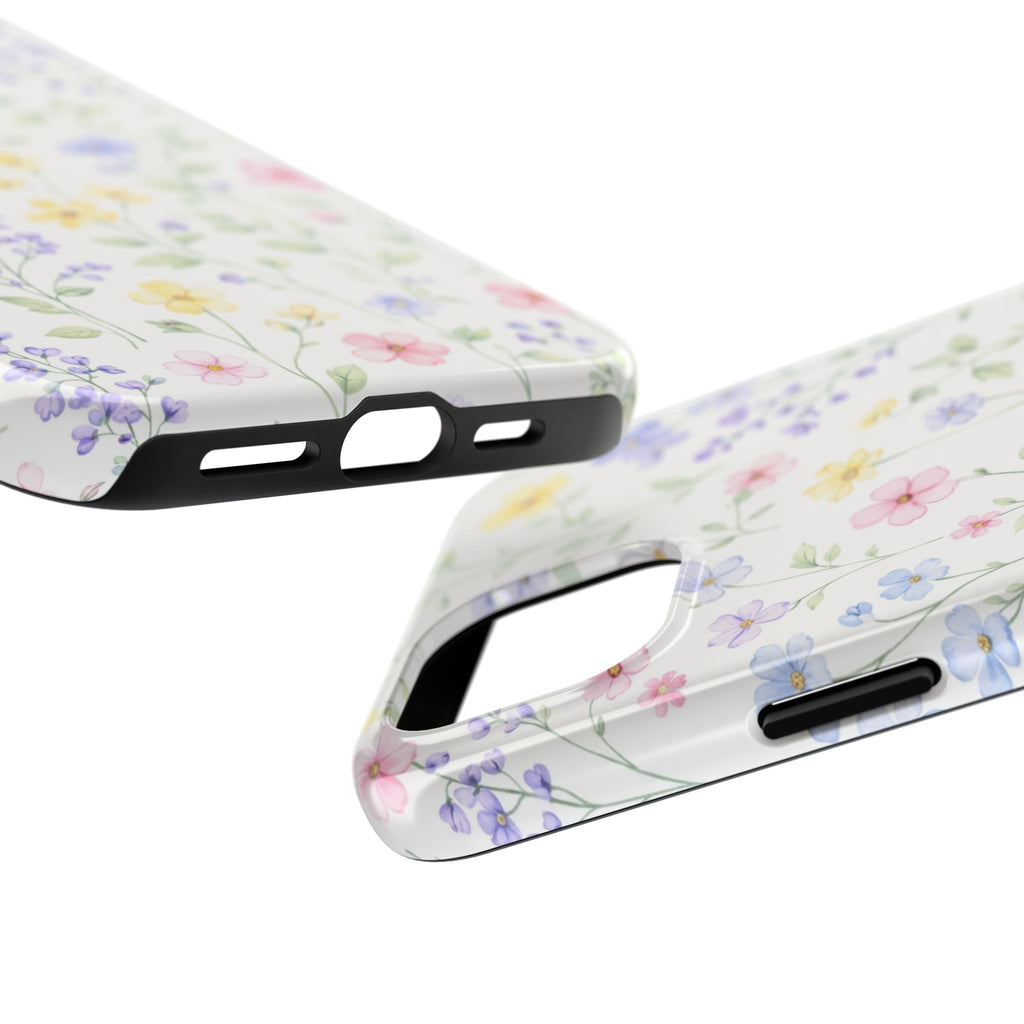Watercolor Wildflowers Tough iPhone Case | Pastel Floral iPhone Case