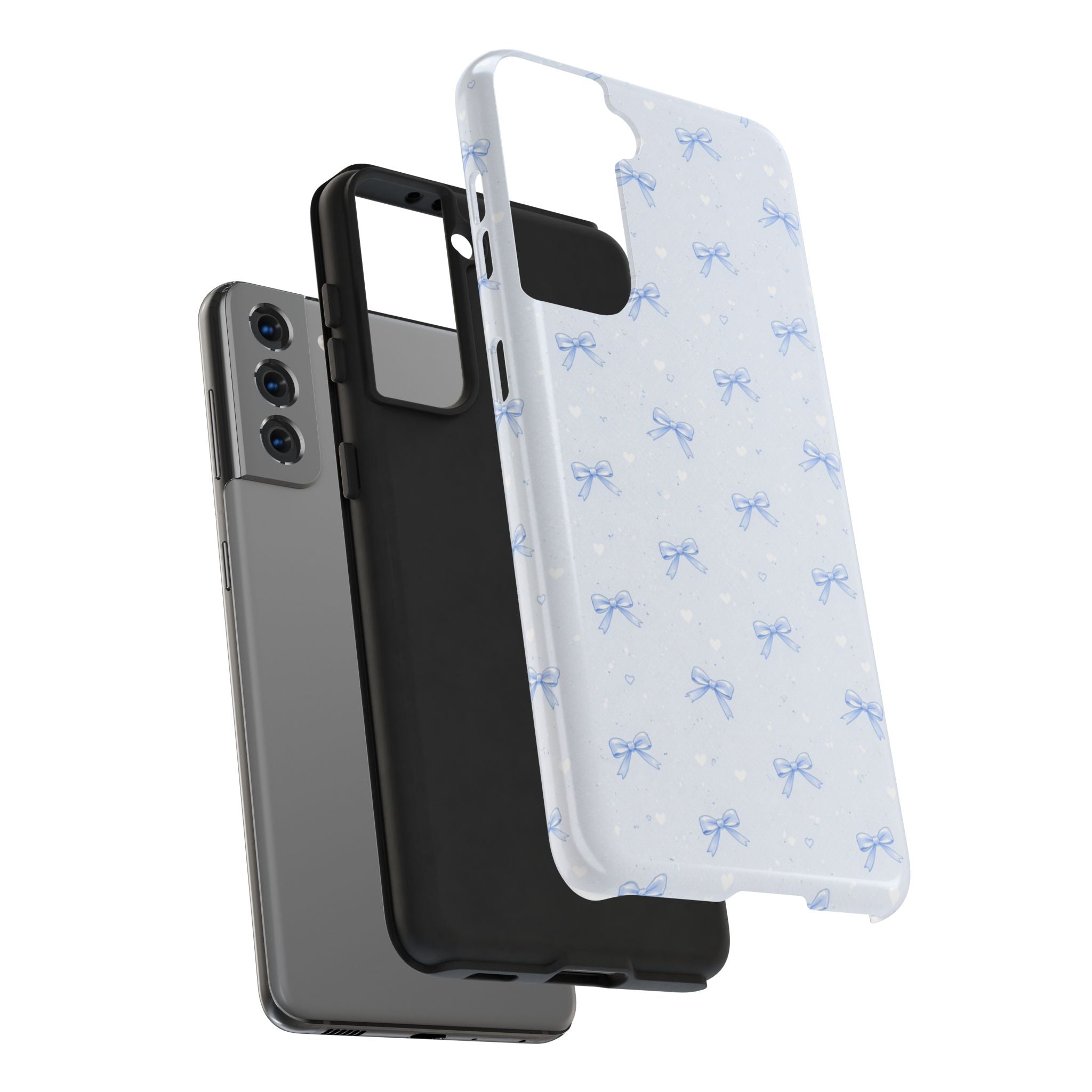 Blue Bow Pattern Phone Case   Samsung Galaxy Tough Phone Cases