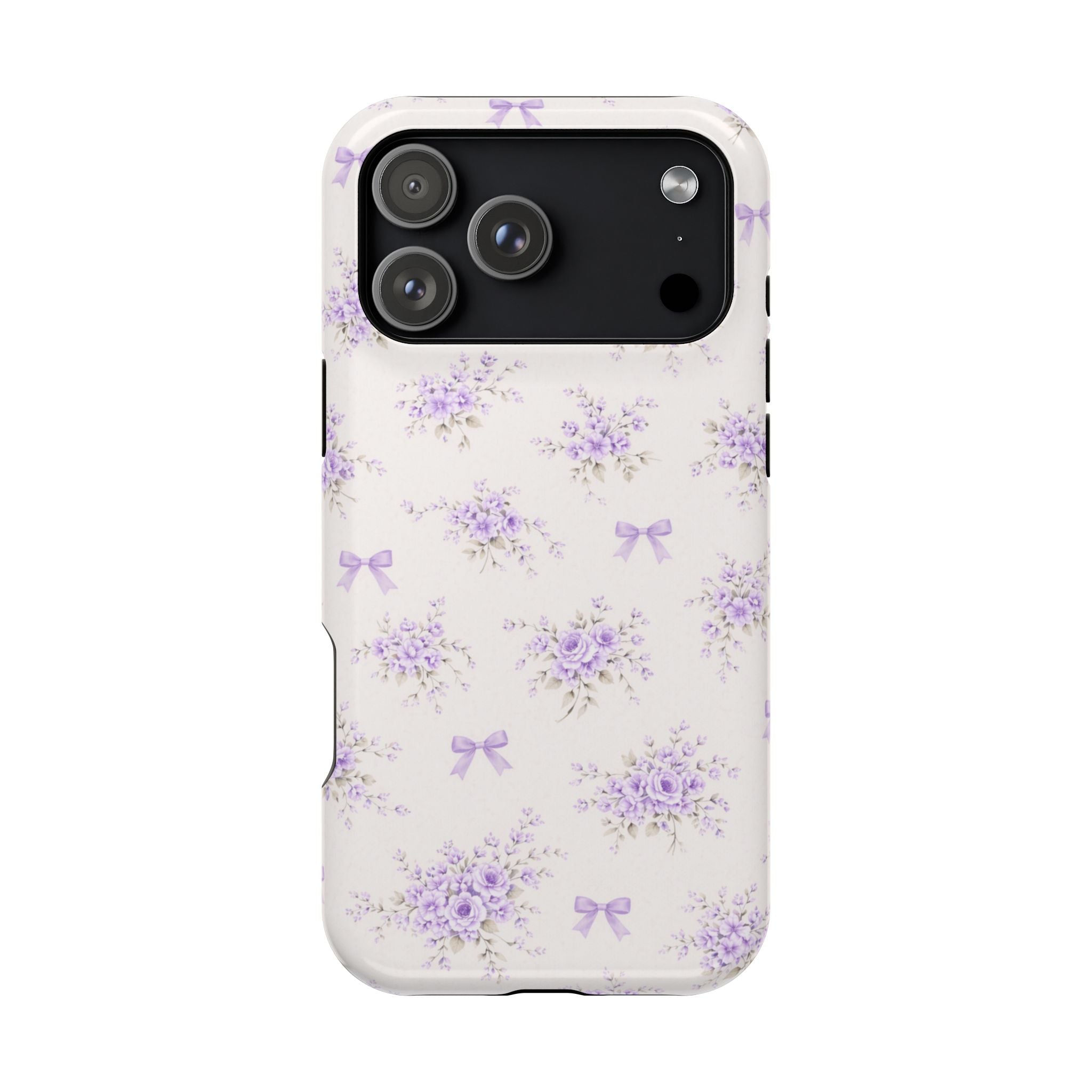 Lavender Bouquet Pattern iPhone Case | Magnetic Impact-Resistant Case